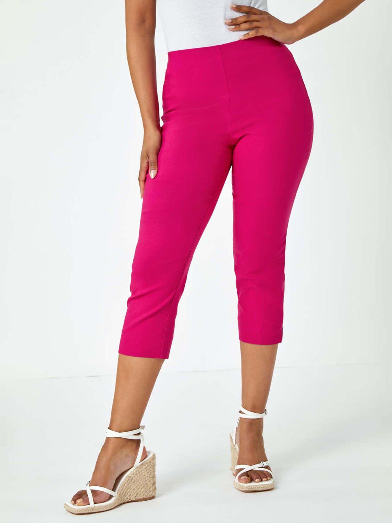 undefined Petite Cropped Stretch Trouser - Cerise