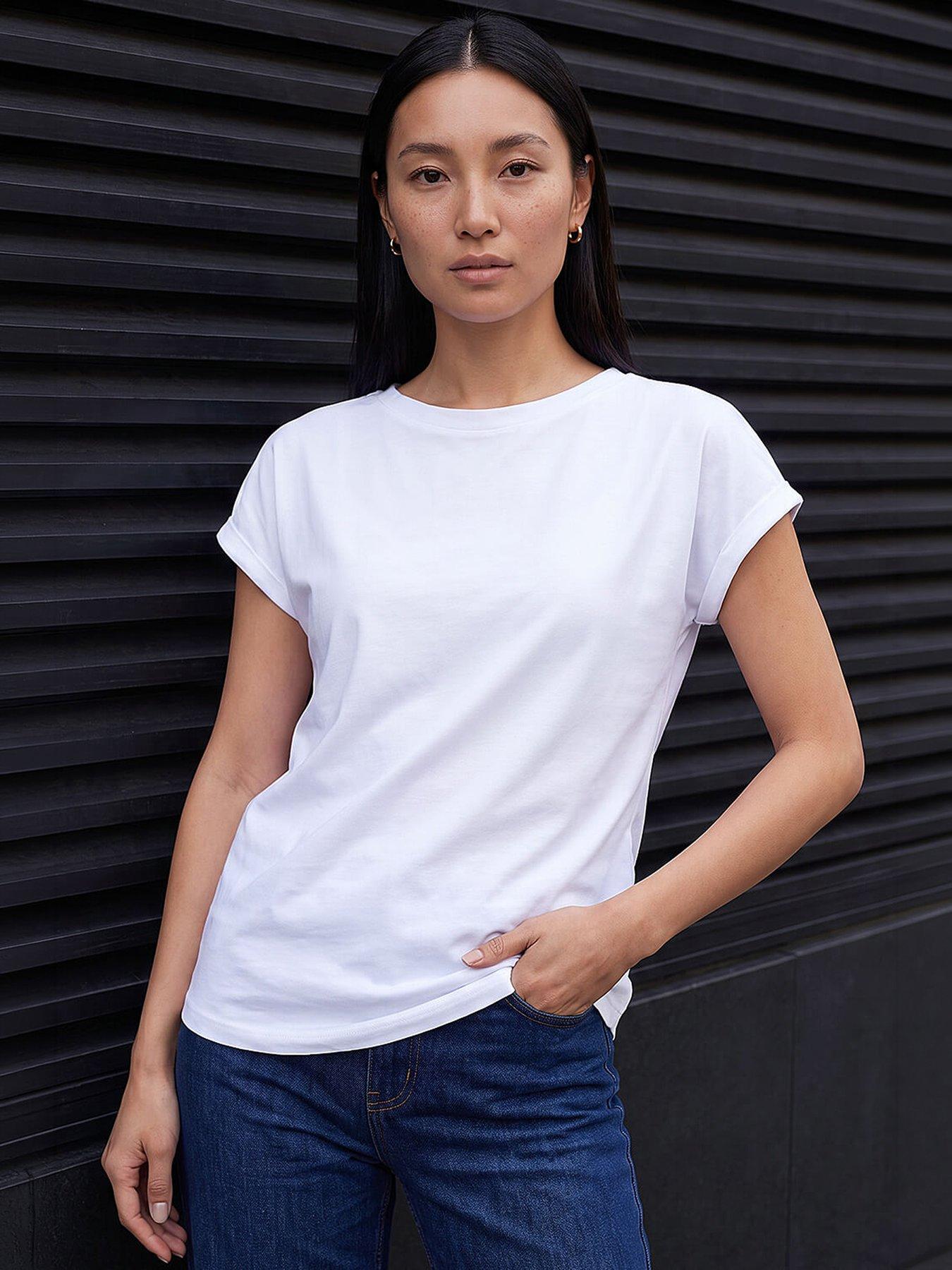 Roman Women's Plain Stretch Cotton Jersey T-Shirt in White | Size: 20 - Image 9