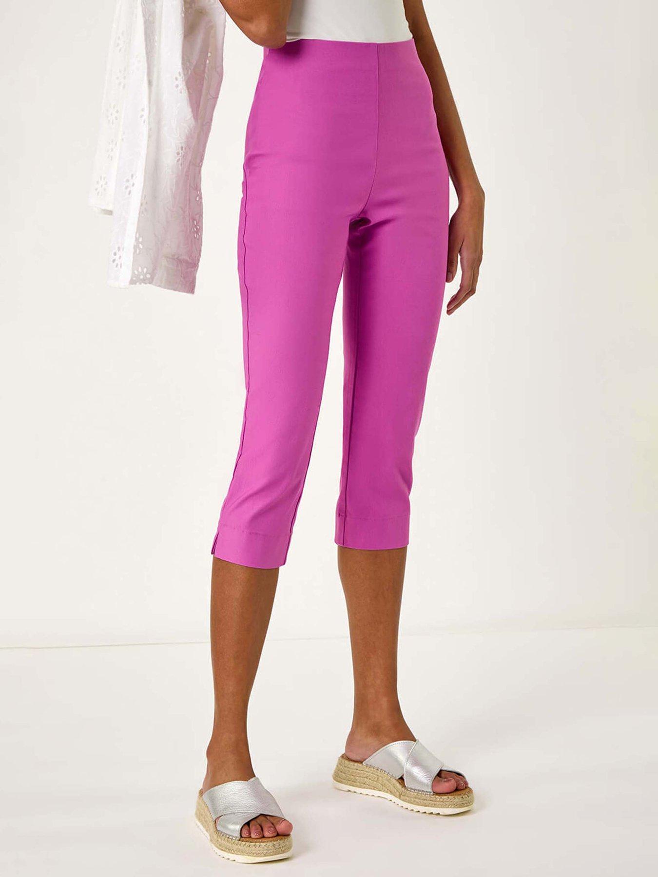 Roman Cropped Stretch Trousers - Violet