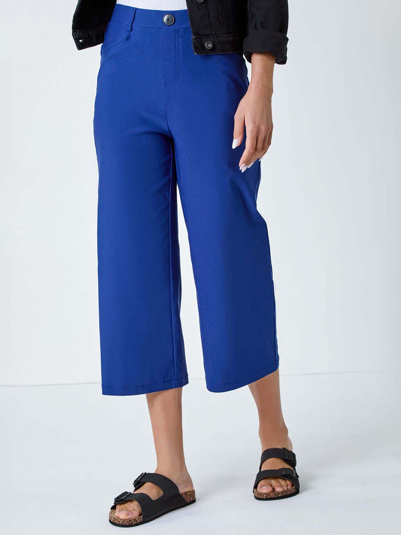 Roman Cropped Stretch Culotte - Midnight Blue