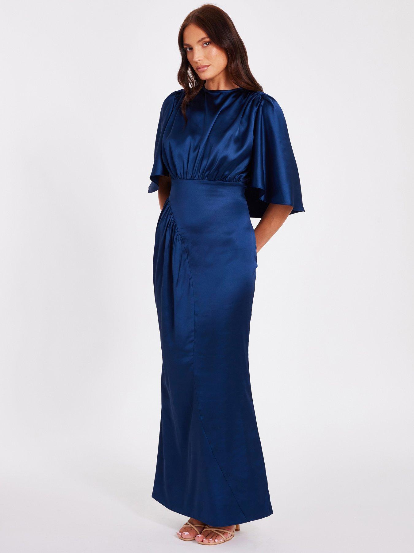 Wendy Navy Satin Maxi Dress main image 0