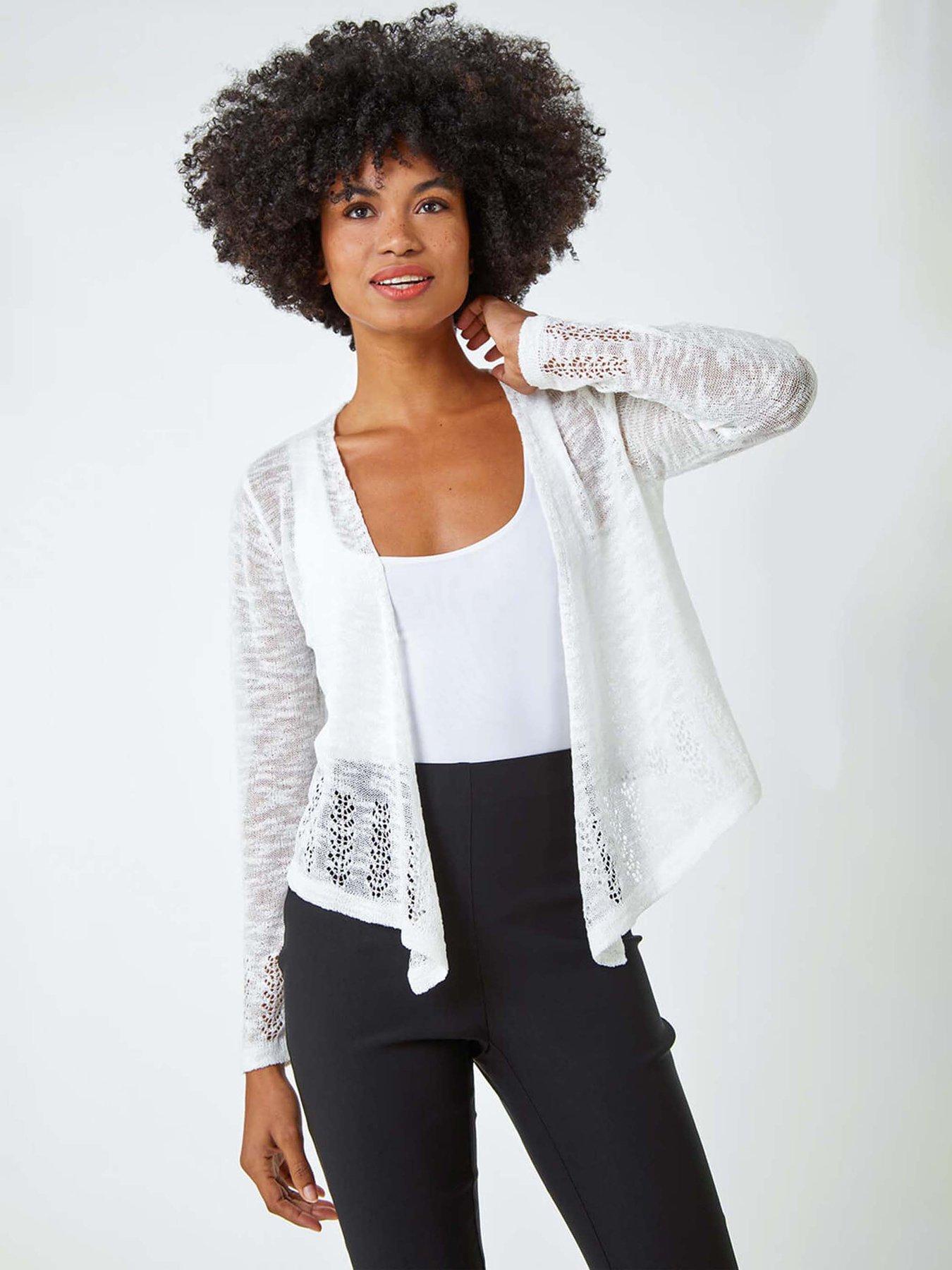 undefined Lightweight Knitted Shrug - Ivory