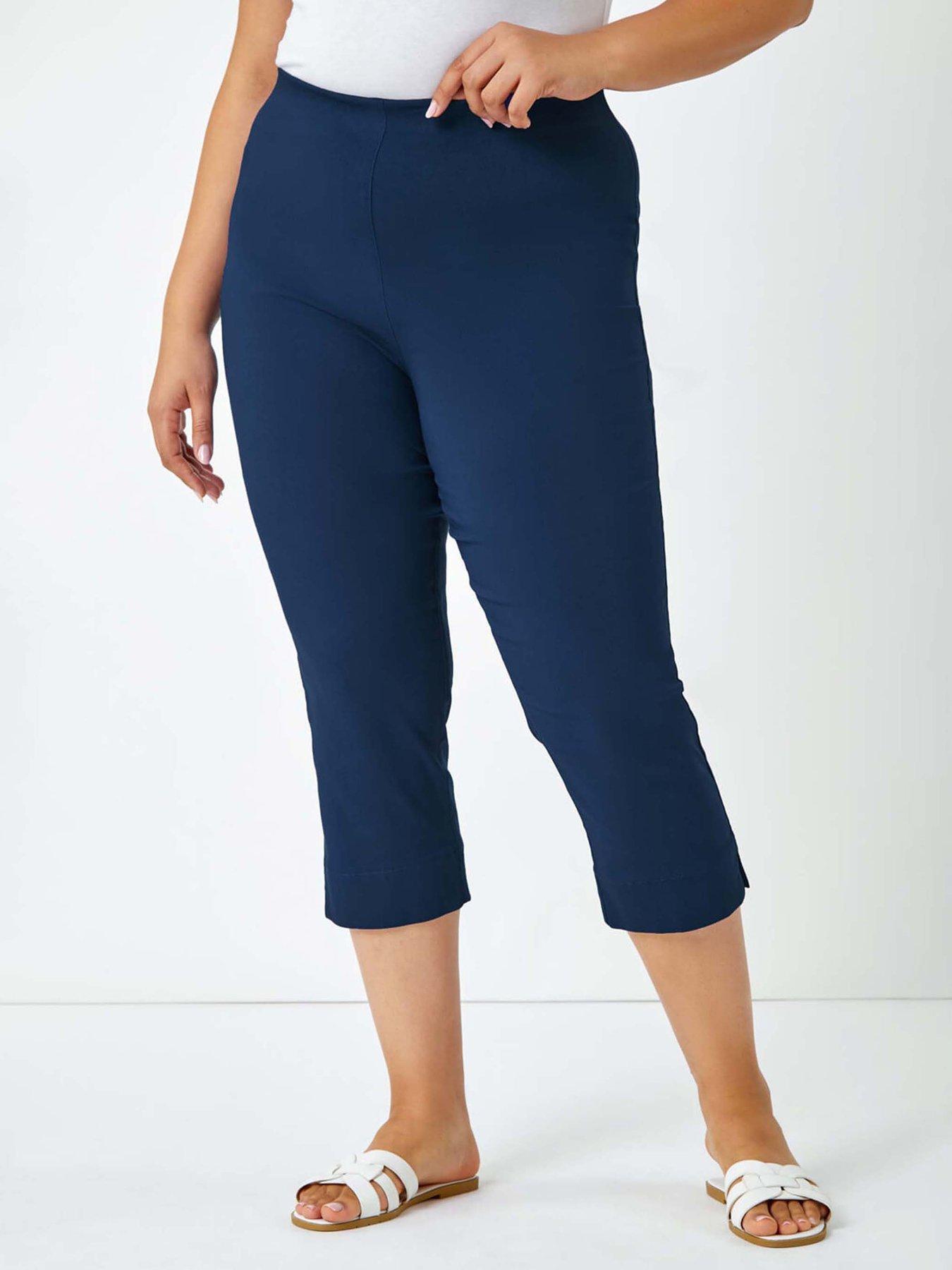 undefined Curve Cropped Stretch Trouser - Midnight Blue