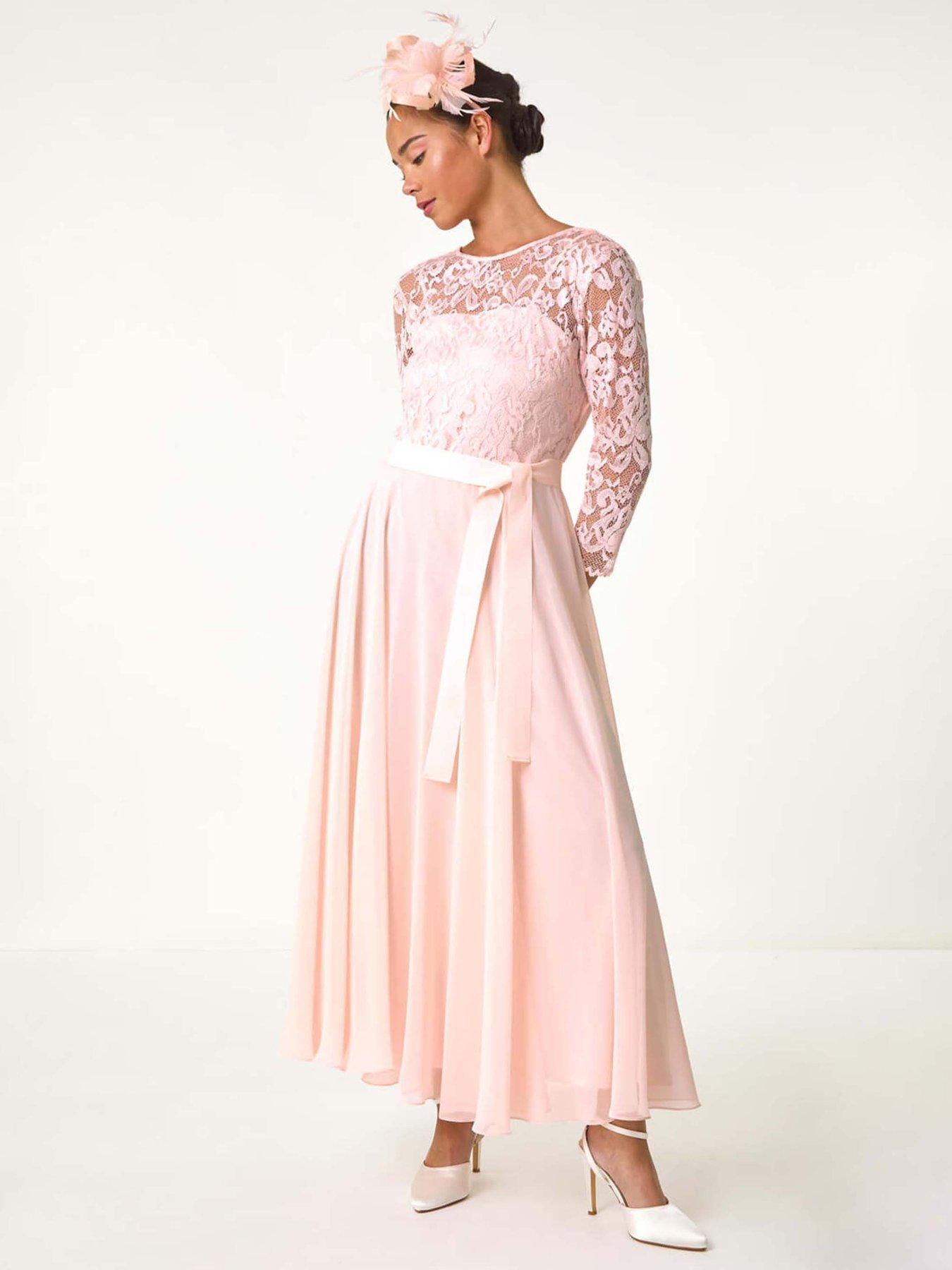 women's light pink chinese dress 2025 Pink Floral Print Cheongsam Qipao Dress