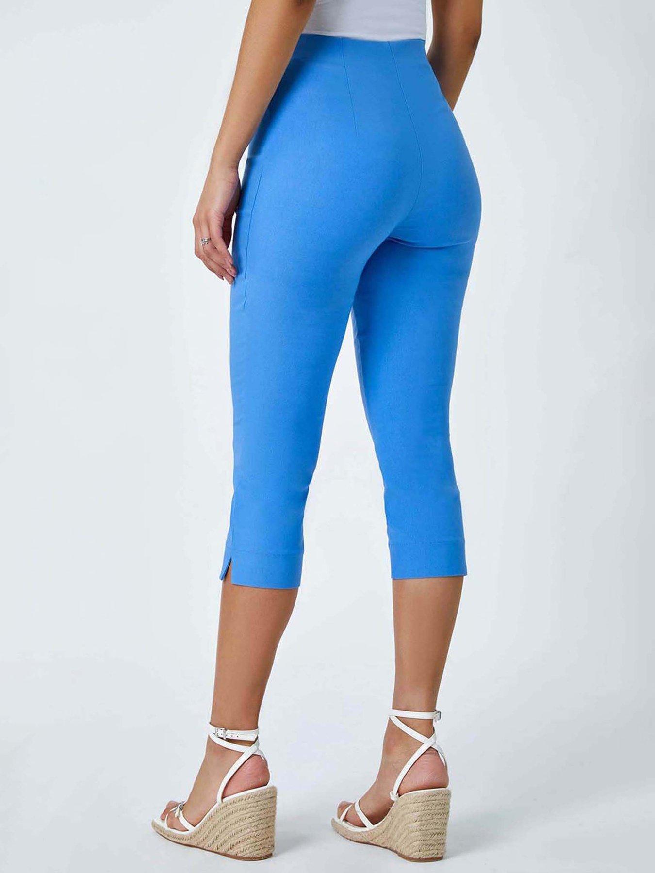 Image 2 of 5 of Roman Cropped Stretch Trouser - Light Denim Blue
