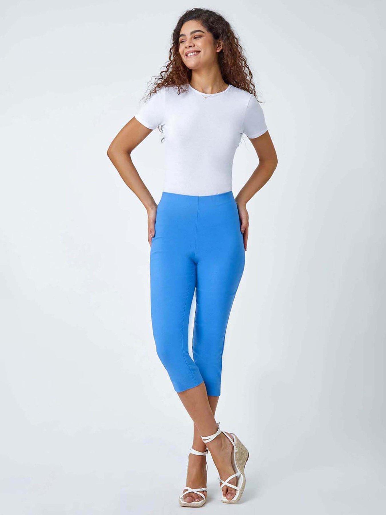 Image 3 of 5 of Roman Cropped Stretch Trouser - Light Denim Blue
