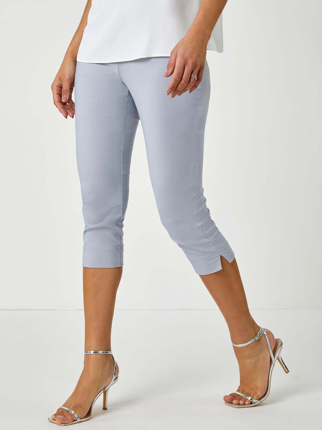 Roman Cropped Stretch Trouser - Silver