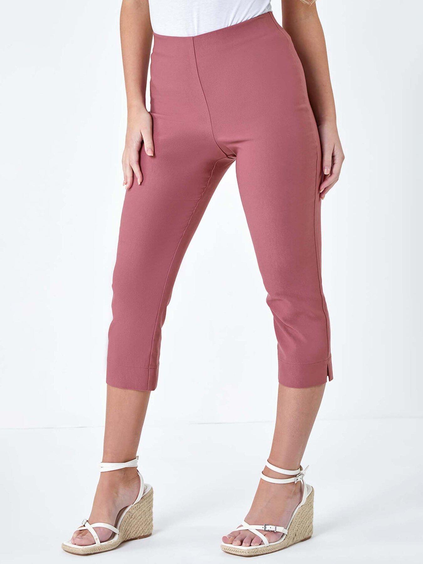 undefined Petite Cropped Stretch Trousers - Biscuit