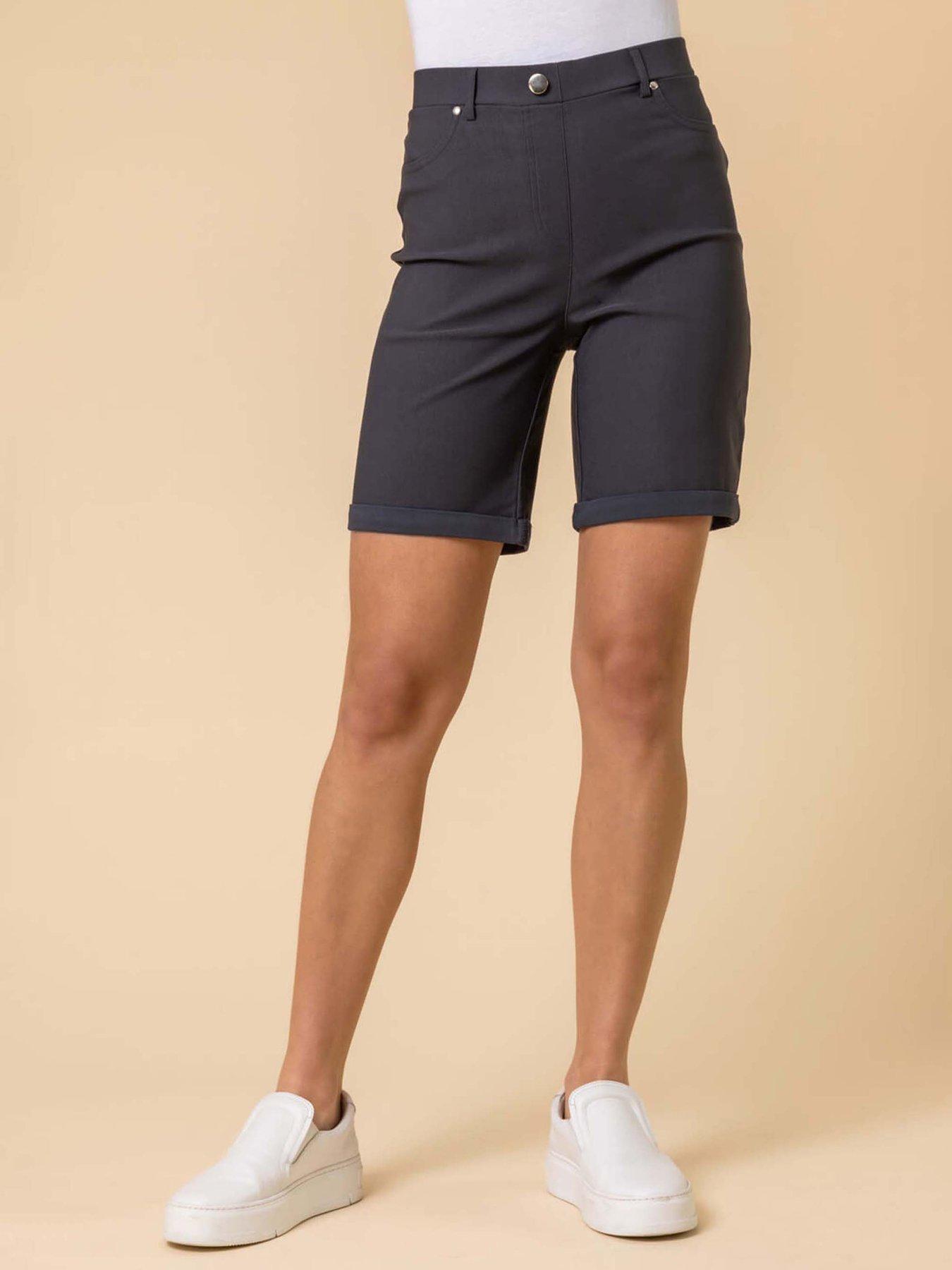 undefined Turn Up Stretch Shorts - Dark Grey