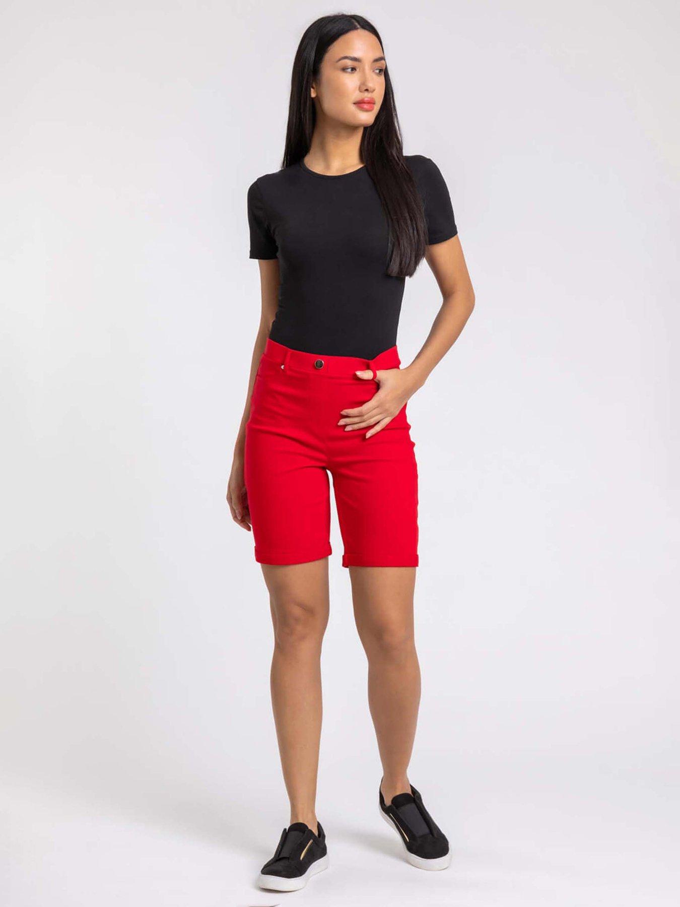 undefined Turn Up Stretch Shorts - Red