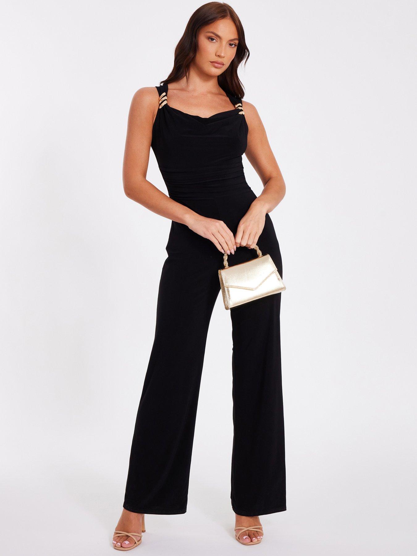 undefined Black Buckle Detail Jumpsuit