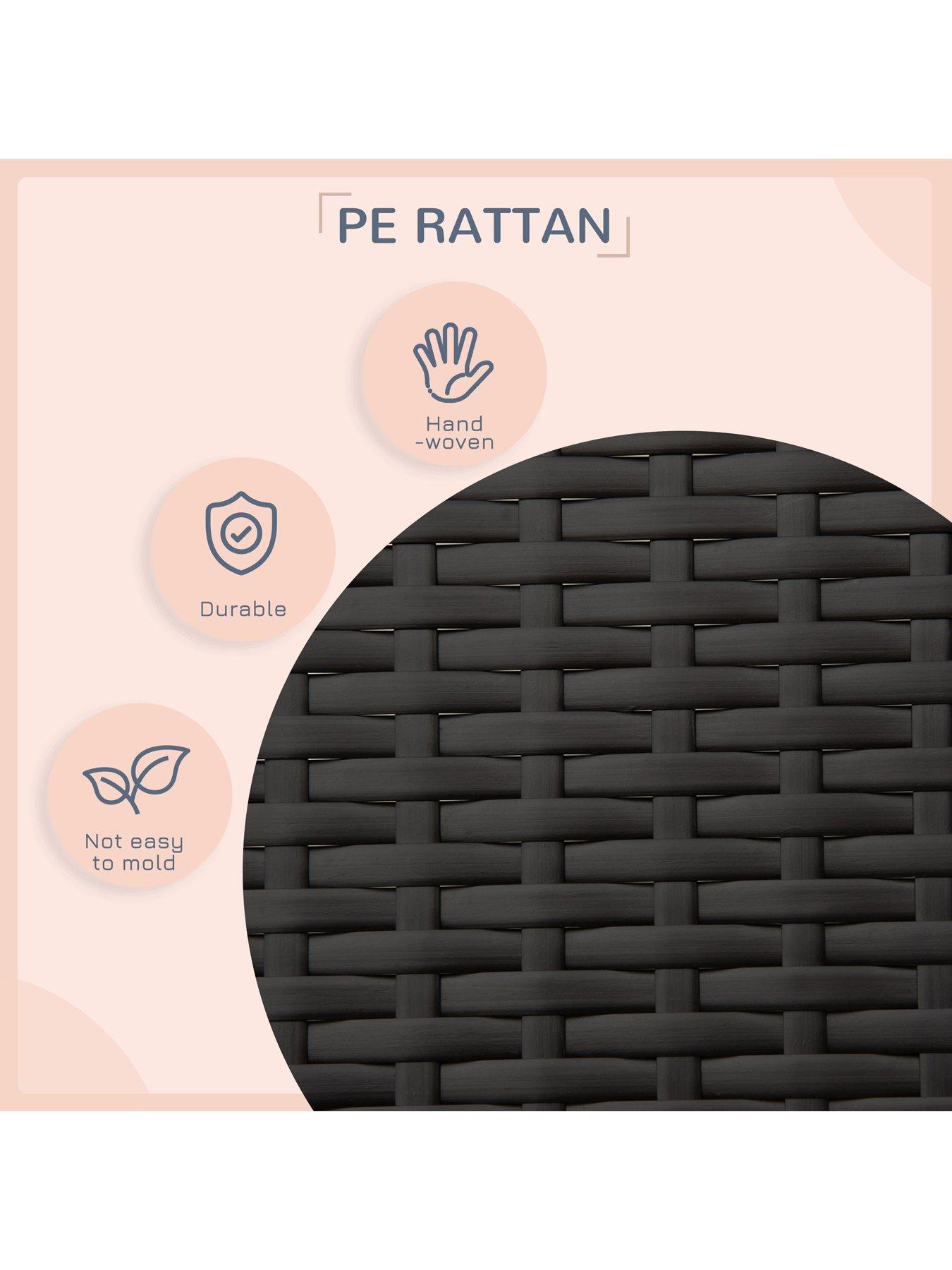 Image 5 of 7 of PawHut Rattan Pet Bed with Soft Cushion- Grey