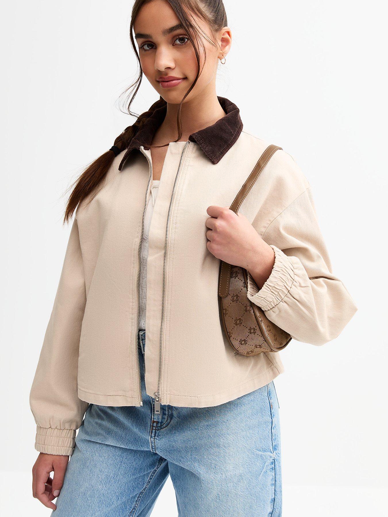 undefined Oversized Harrington Jacket - Off White