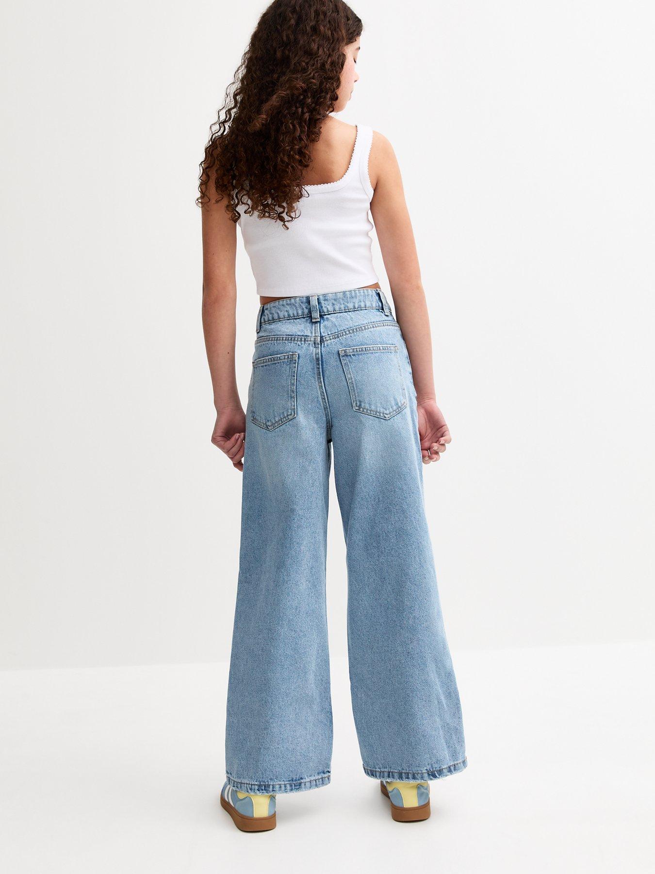 Bambi Soft Wide Leg Jeans With Fringe