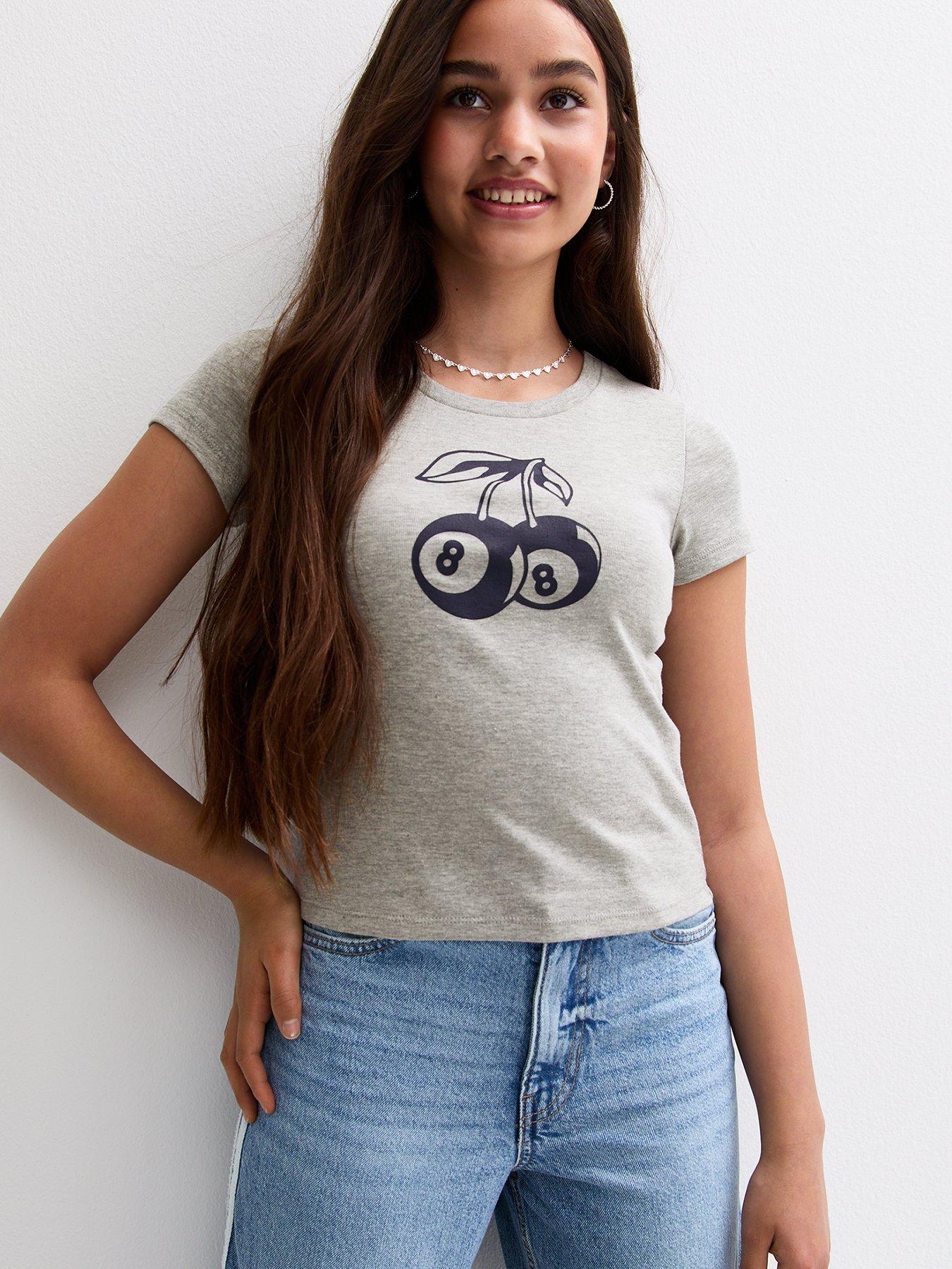 undefined Lucky Eight Cherry Puff Print T-Shirt - Grey
