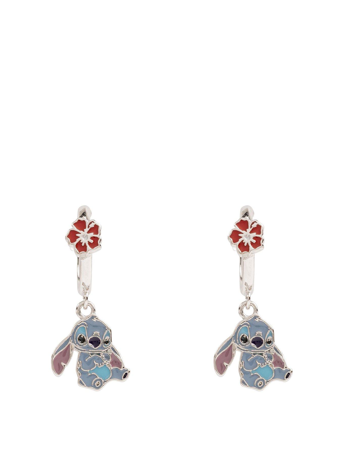 Image 1 of 3 of Disney Stitch Dangle Hoop Earrings