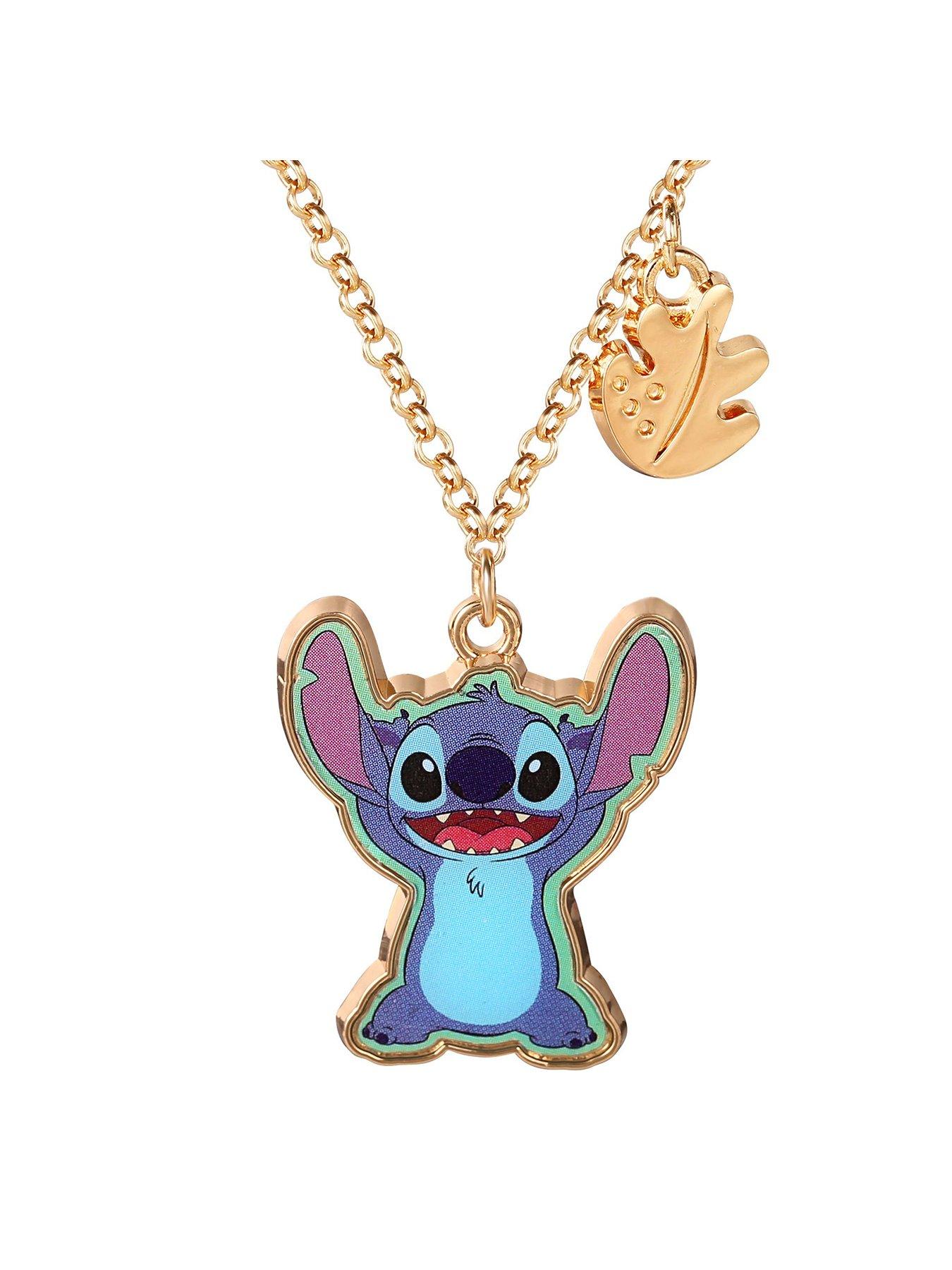 undefined Stitch Purple, Blue And Gold Enamel Costume Necklace