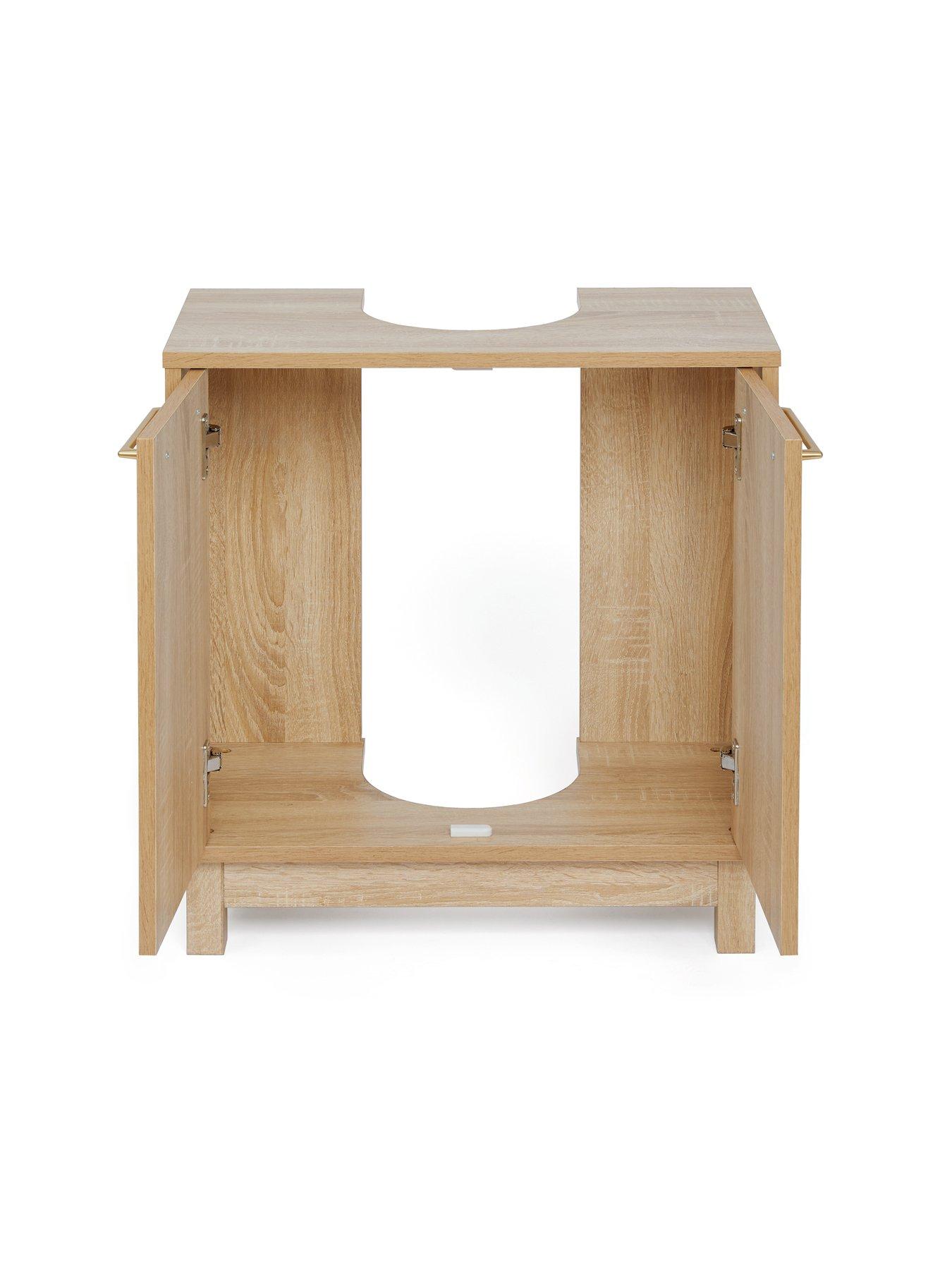 Image 4 of 7 of The Very Collection Lotus Panelled Under Sink Bathroom Cabinet - Oak - FSC&reg; Certified