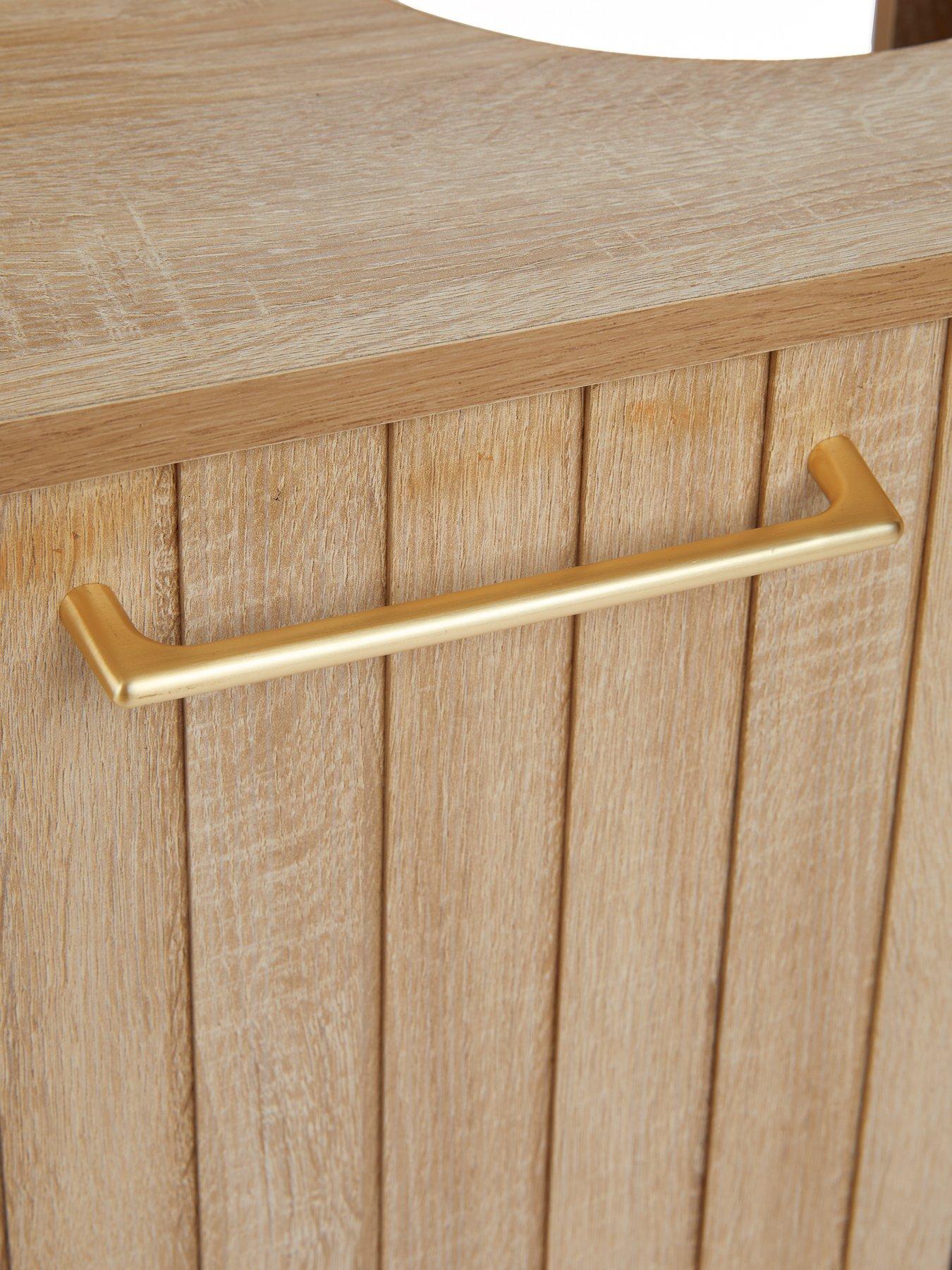 Image 5 of 7 of The Very Collection Lotus Panelled Under Sink Bathroom Cabinet - Oak - FSC&reg; Certified