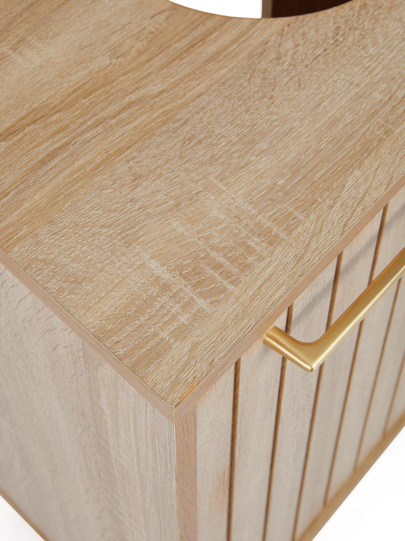 Image 6 of 7 of The Very Collection Lotus Panelled Under Sink Bathroom Cabinet - Oak - FSC&reg; Certified