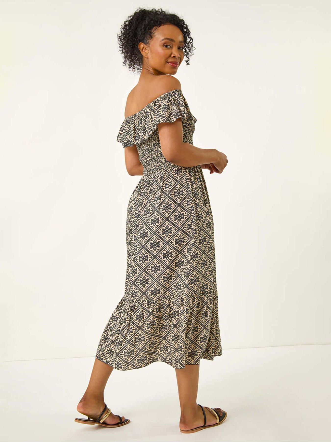 slim fit dress slacks Grey Velvet Off The Shoulder Bardot Dress – AX Paris main image 1