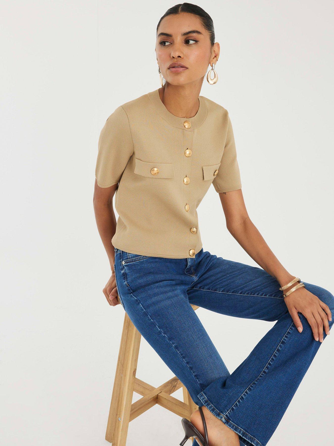 Image 3 of 4 of River Island Military T-Shirt - Brown