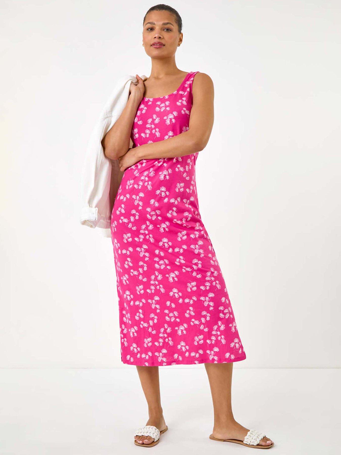 undefined Dandelion Print Maxi Dress - Pink
