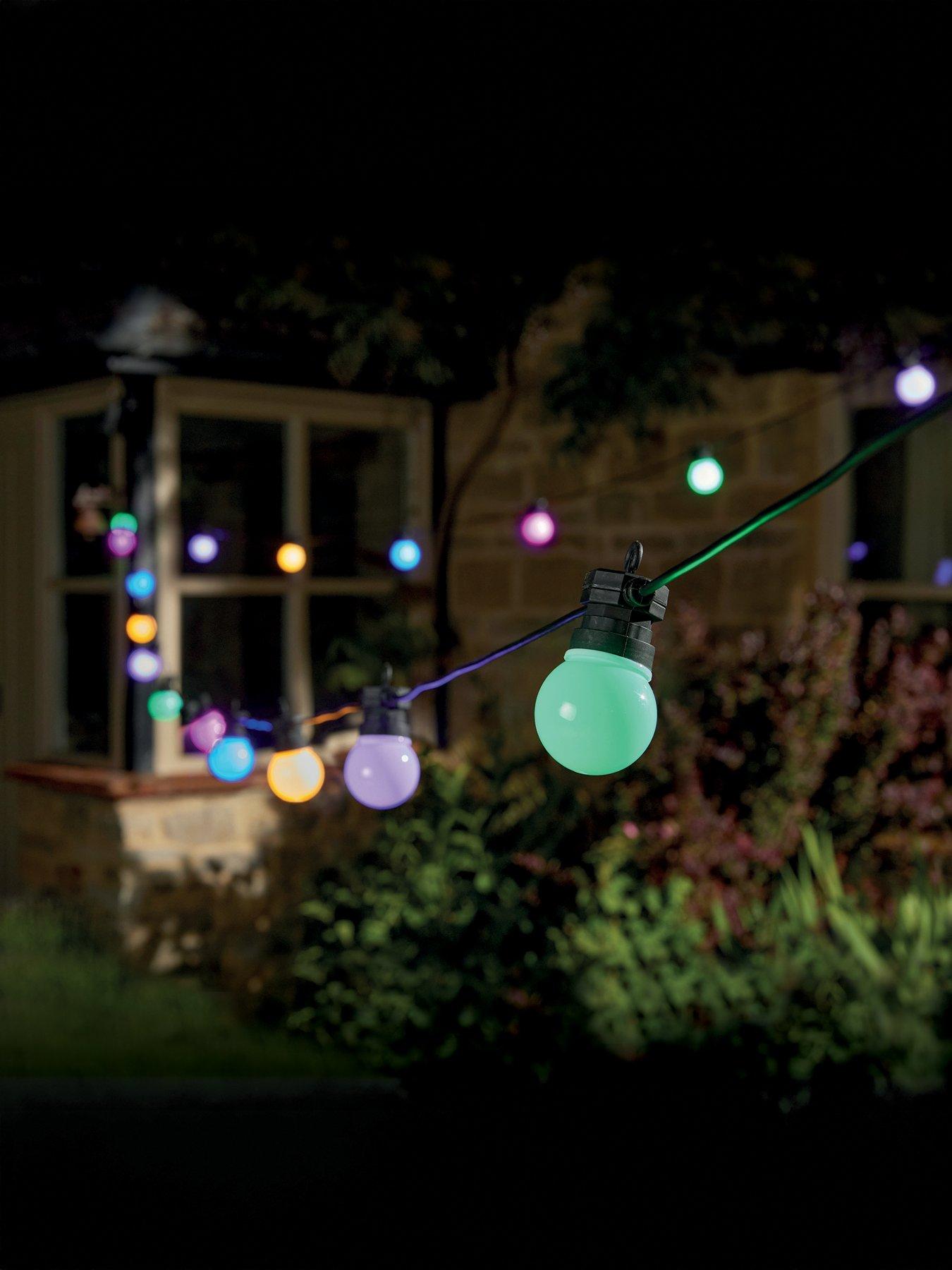 Smart Solar Party Festoon LV String Lights, Multi Coloured - Set of 10