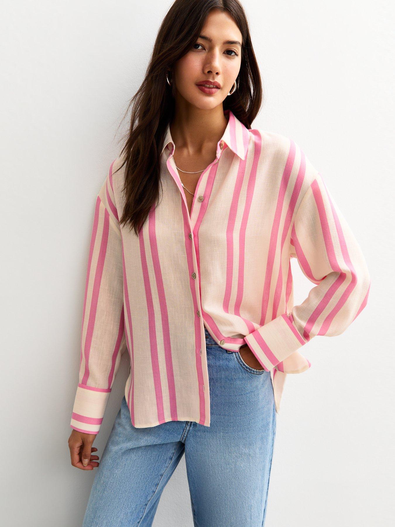 undefined Pink Striped Long Sleeve Shirt