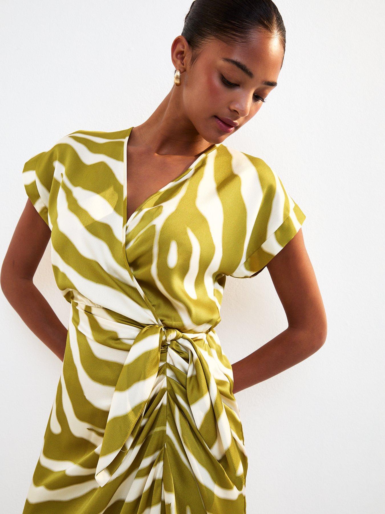 New Look Zebra Midi Dress Midi Dress Lime Green Zebra Dress Green Zebra New  Look Zebra