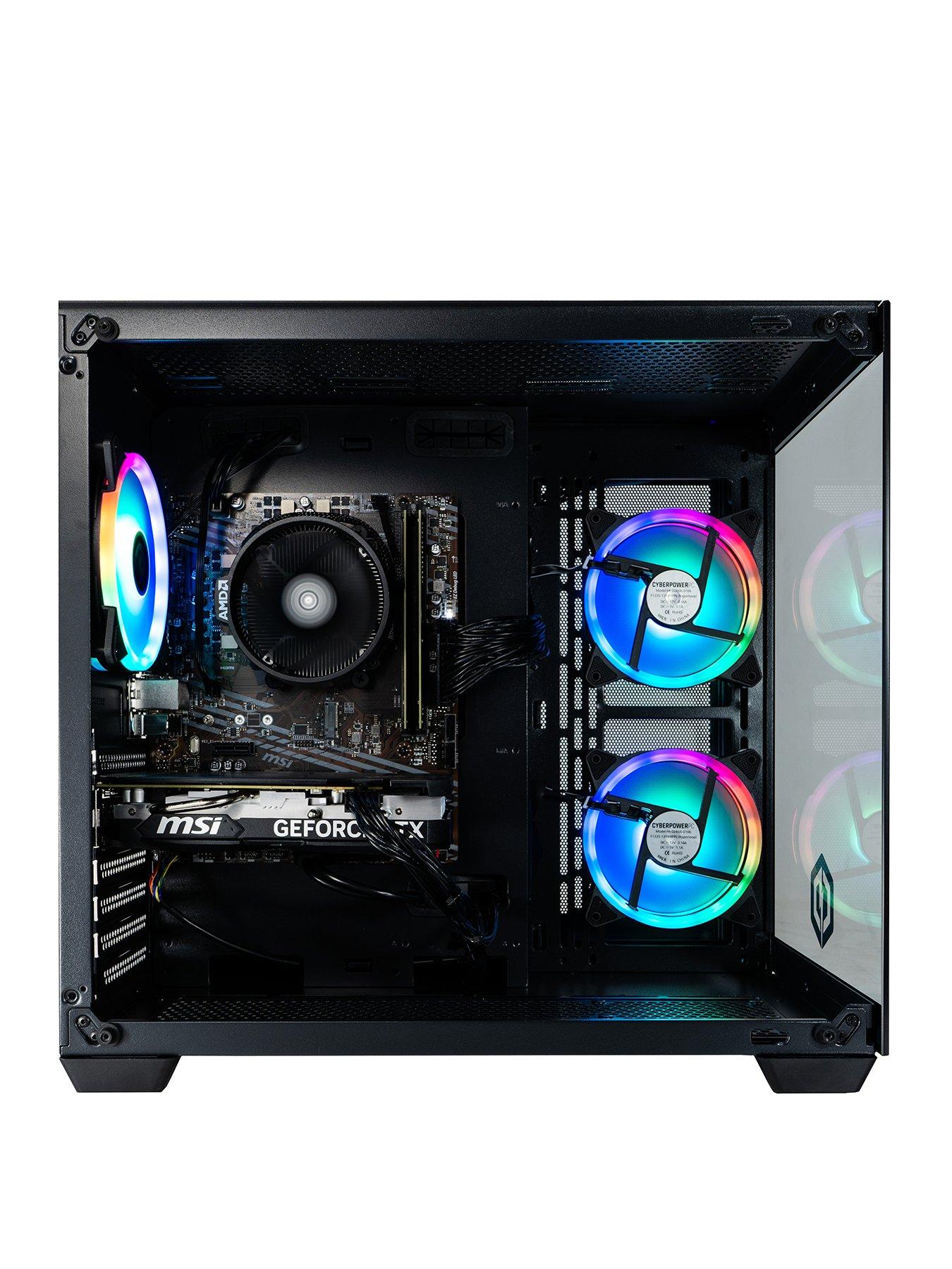 Image 2 of 7 of CyberPower PC Ark Gaming Desktop - GeForce RTX 5060, Intel Core i5 14400F, 16GB RAM, 1TB SSD - Black