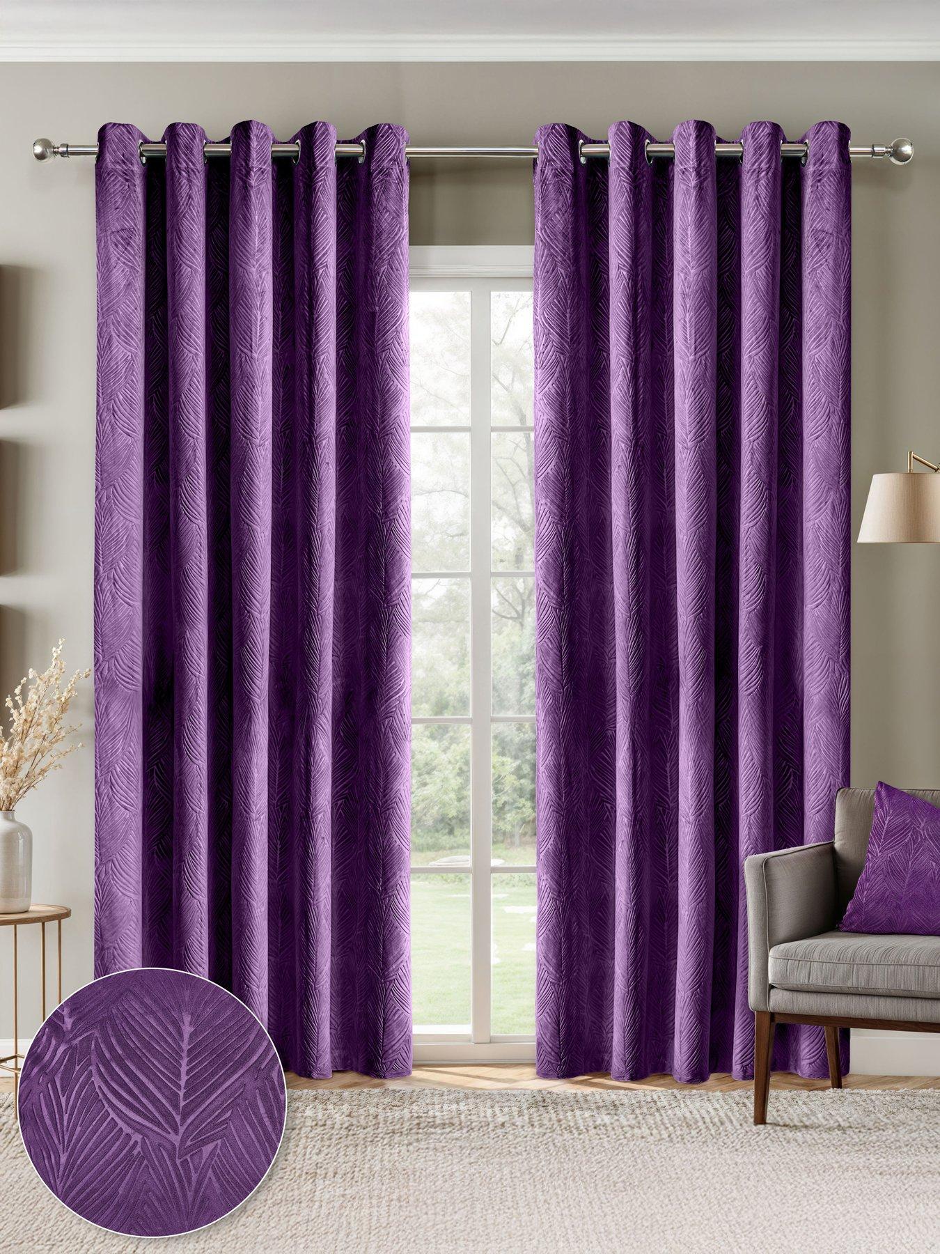 Very Home Leaf Velvet Eyelets Blackout