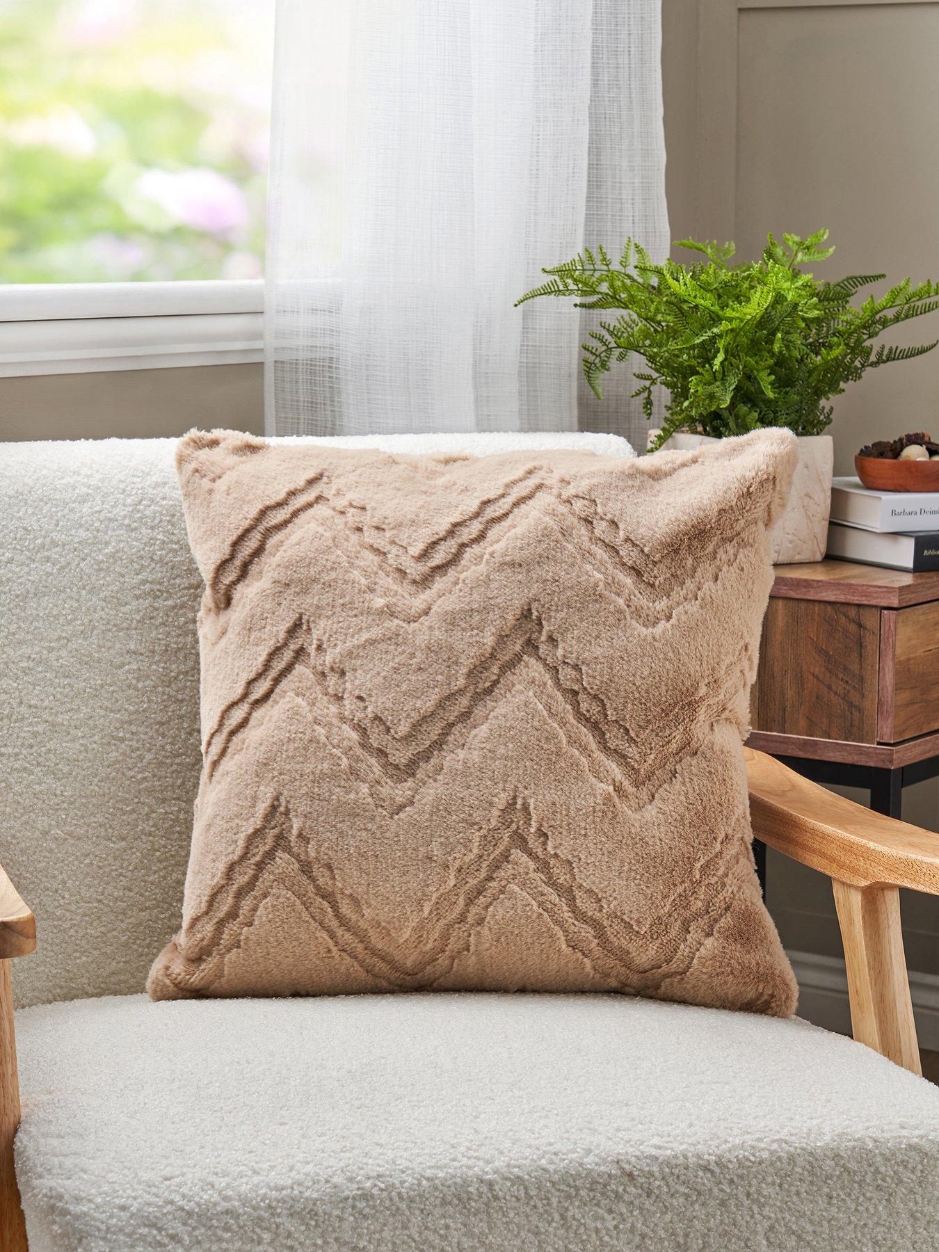 The Very Collection Chevron Faux Fur Cushion