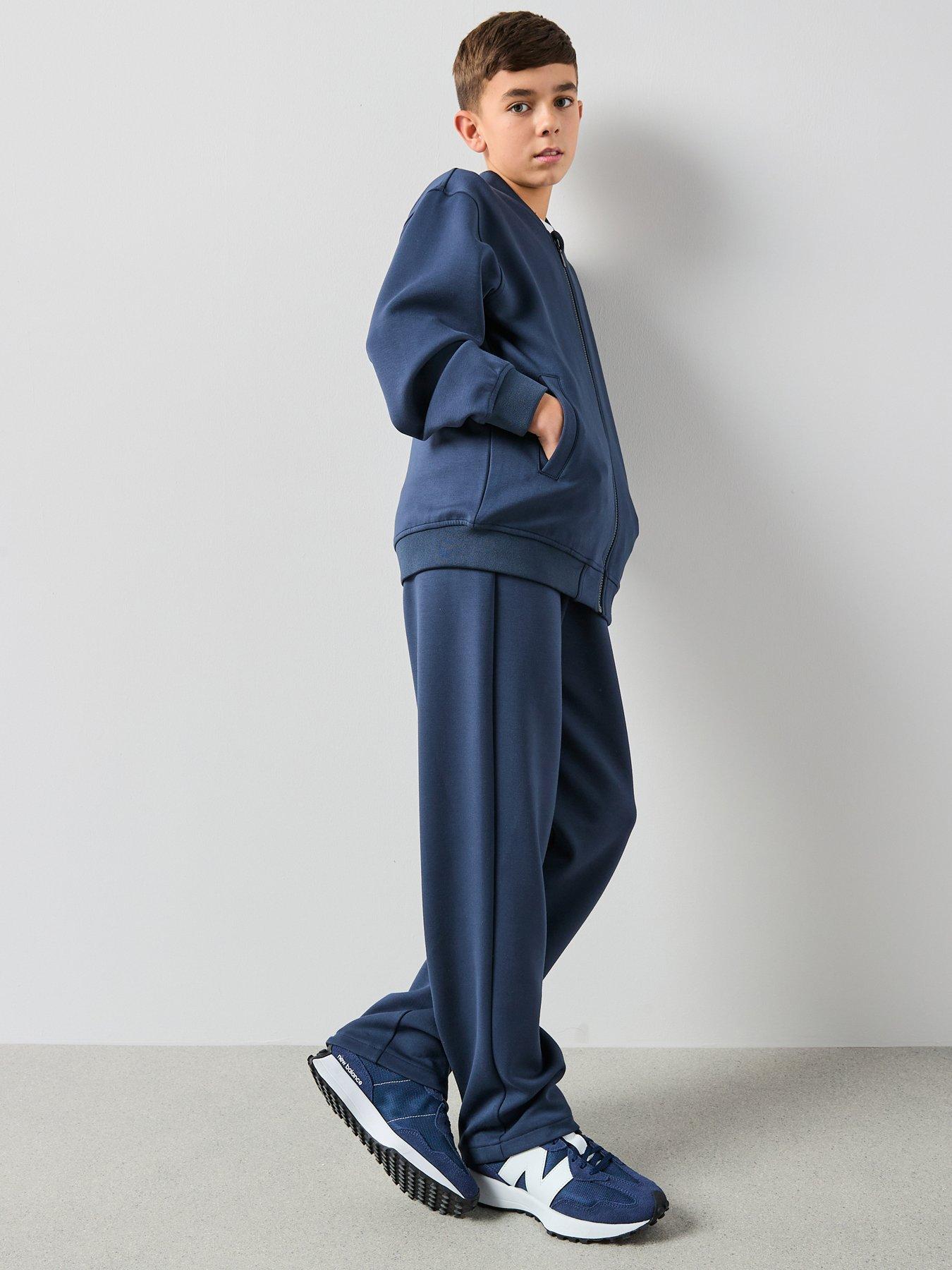 The Very Collection Scuba Bomber Jacket And Straight Leg Joggers Outfit - Navy