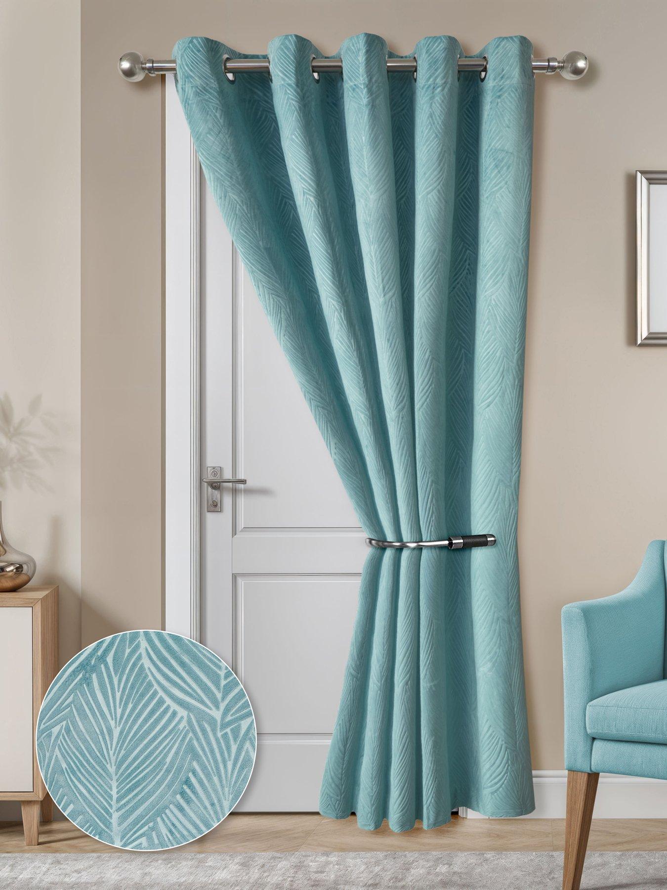 undefined Leaf Velvet Eyelet Door 46x84 Blackout