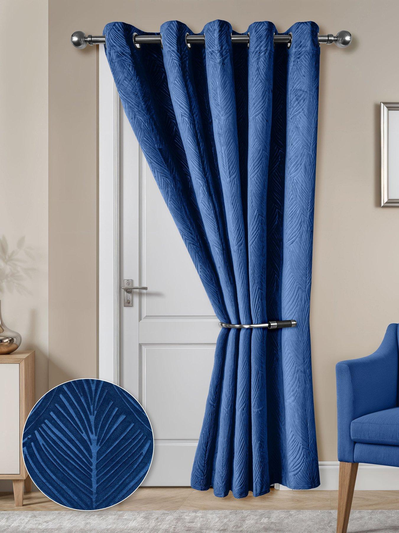 Very Home Leaf Velvet Eyelet Door 46x84 Blackout