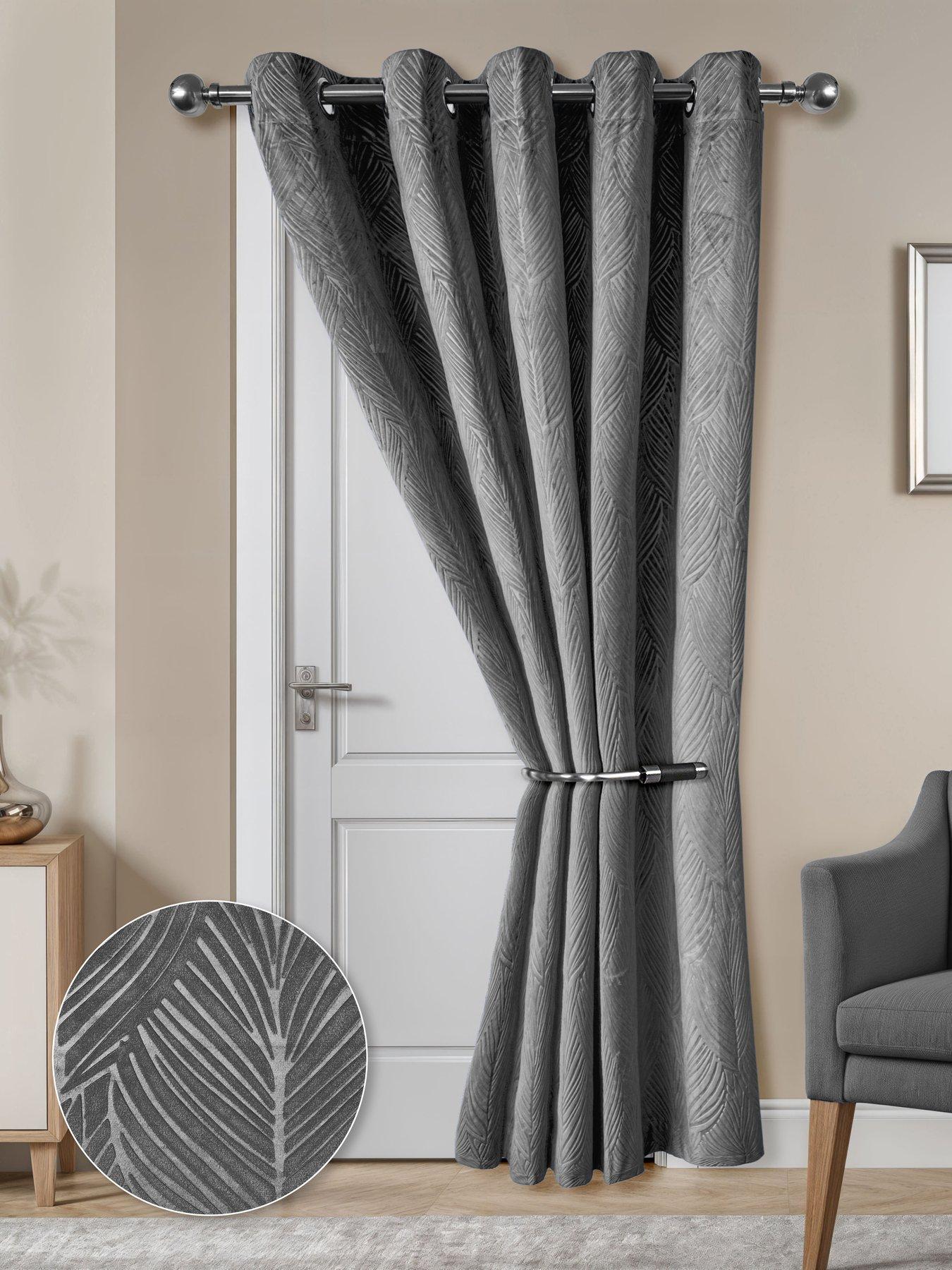 undefined Leaf Velvet Eyelet Door 46x84 Blackout