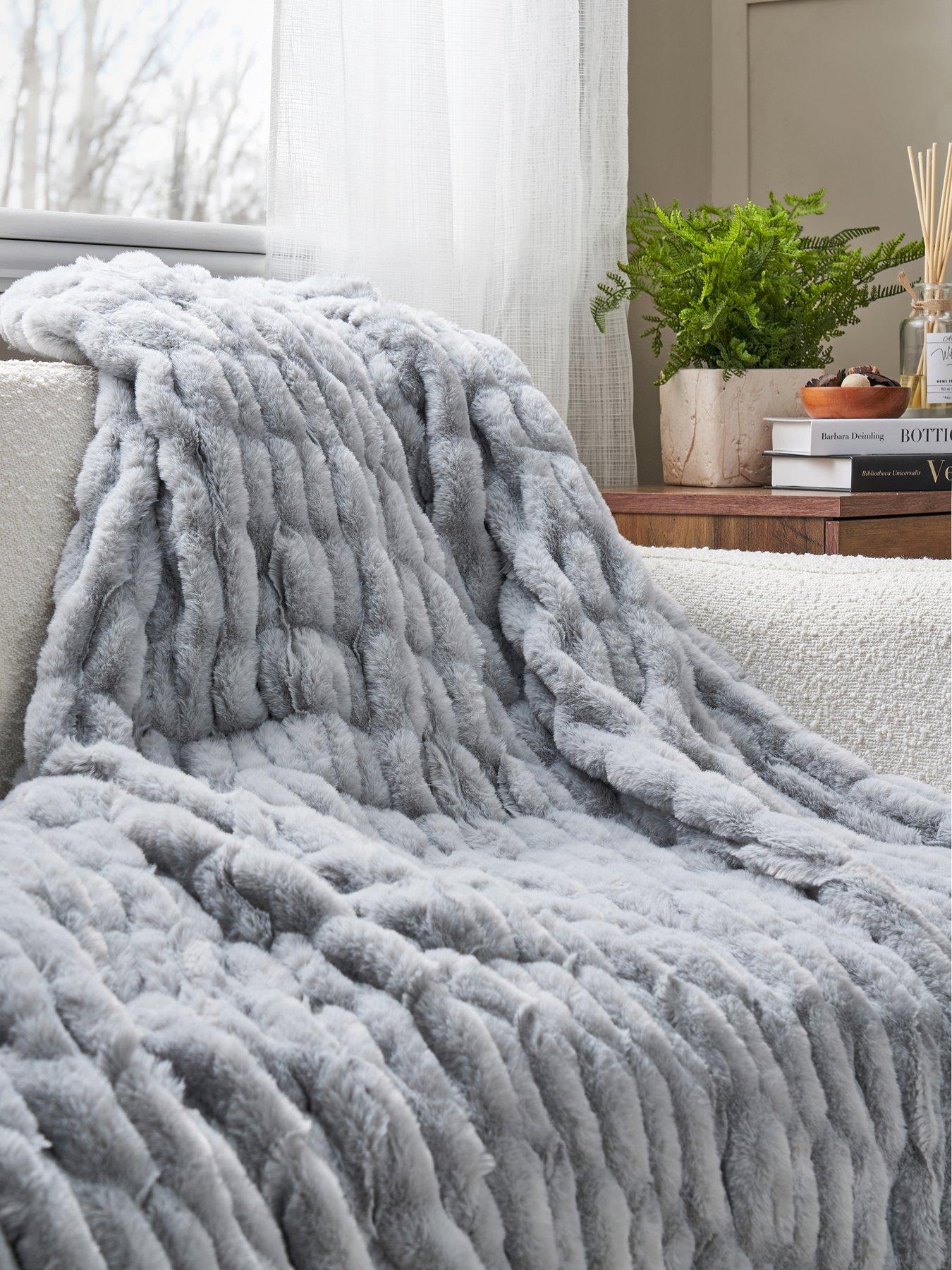 Very Home Nouveau Faux Fur Ruched Throw