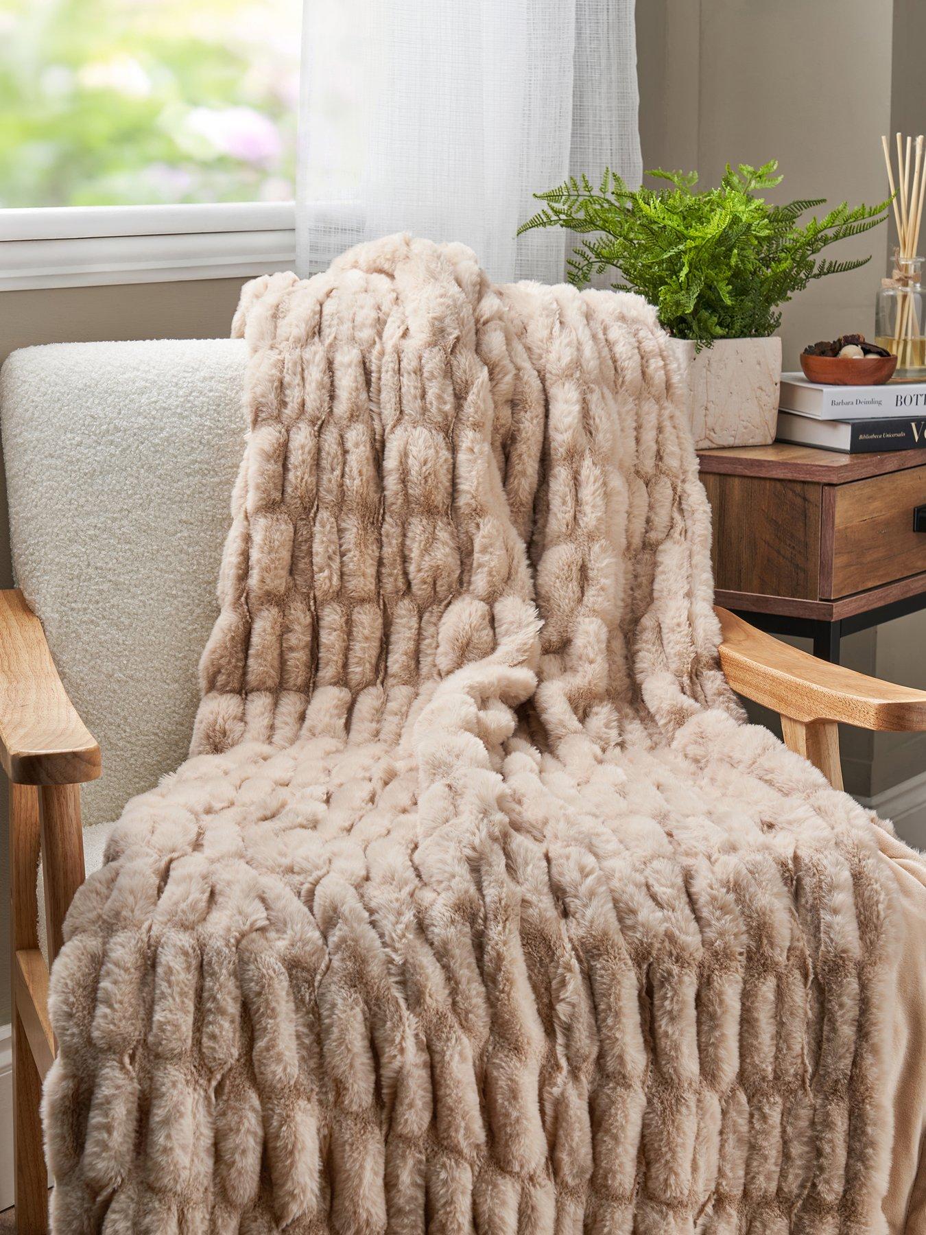 Very Home Nouveau Faux Fur Ruched Throw