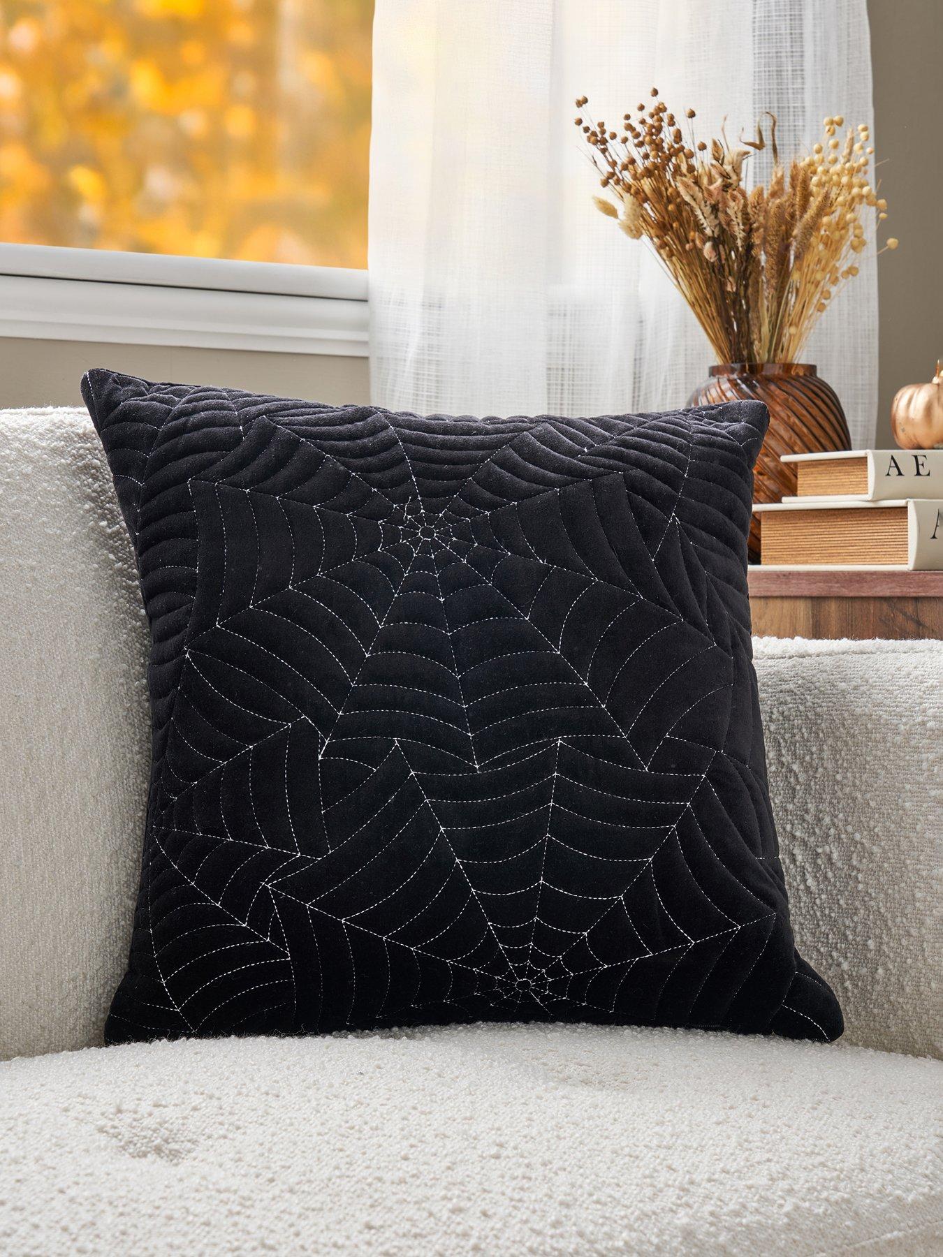 Very Home Velvet Spiderweb Cushion
