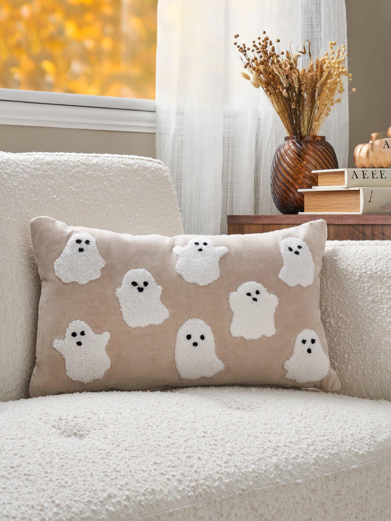 The Very Collection Tufted Ghost Velvet Bolster Cushion