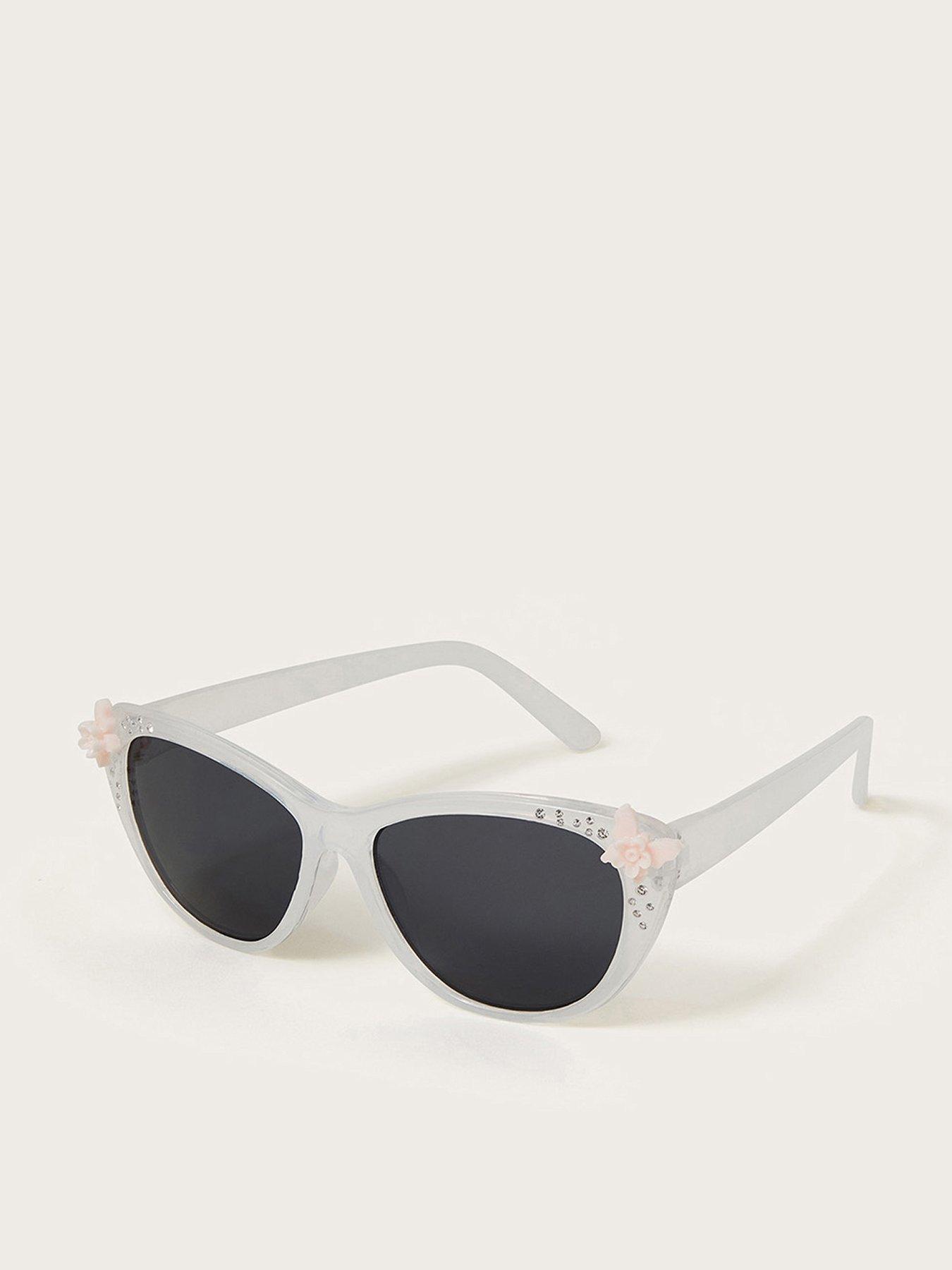undefined Girls Pretty Butterfly Round Sunglasses - Light Cream
