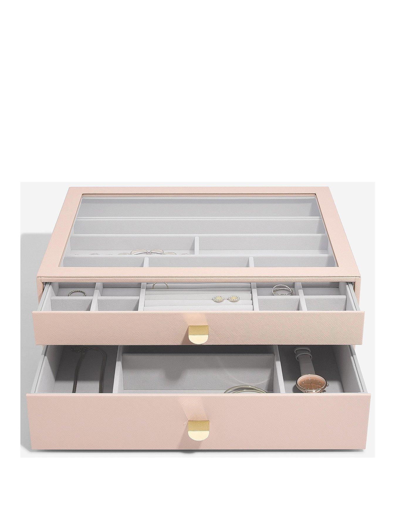 undefined Blush Pink Supersize Jewellery Box - Set of 2 (with drawers)