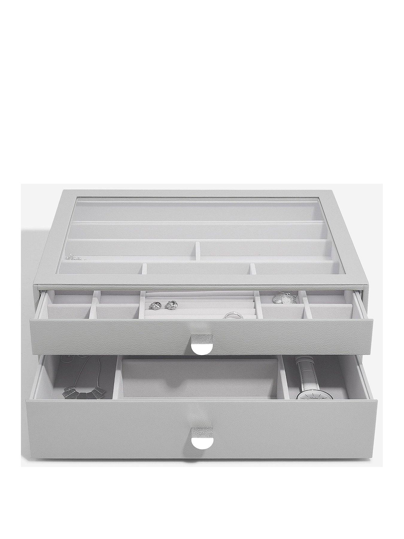 undefined Pebble Grey Supersize Jewellery Box - Set of 2 (with drawers)