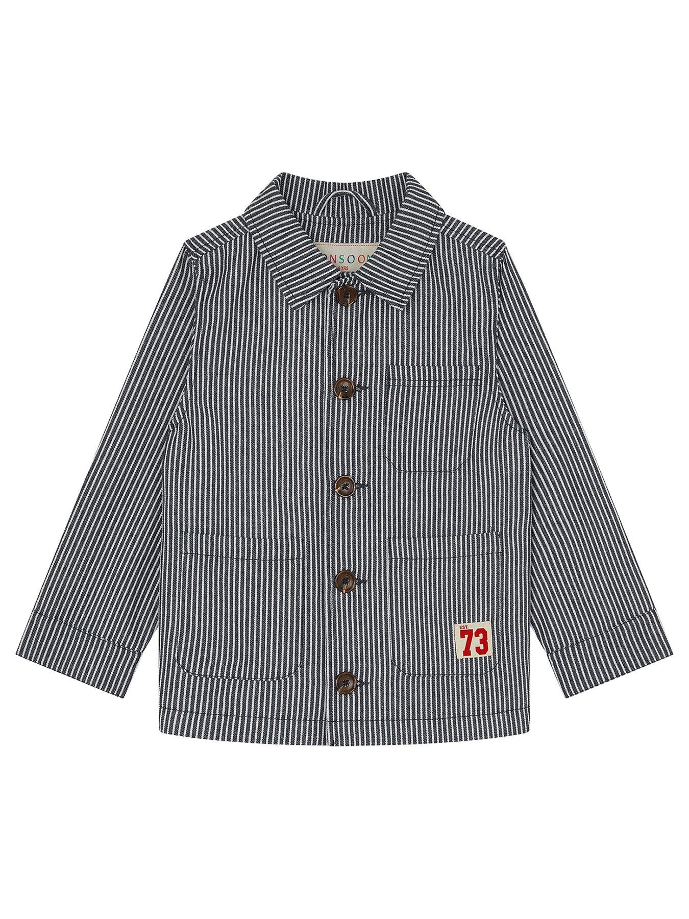 undefined Boys Stripe Collar Jacket - Blue