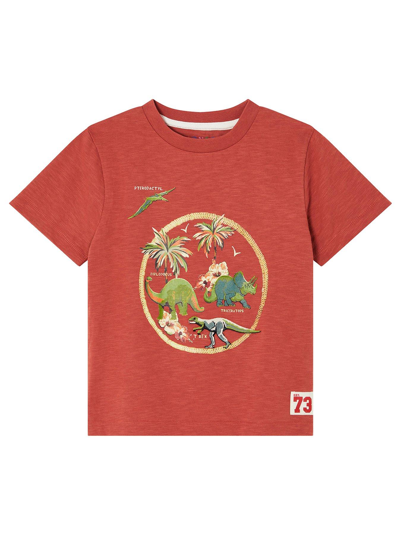 undefined Boys Rusty Dino Short Sleeve Tshirt - Red