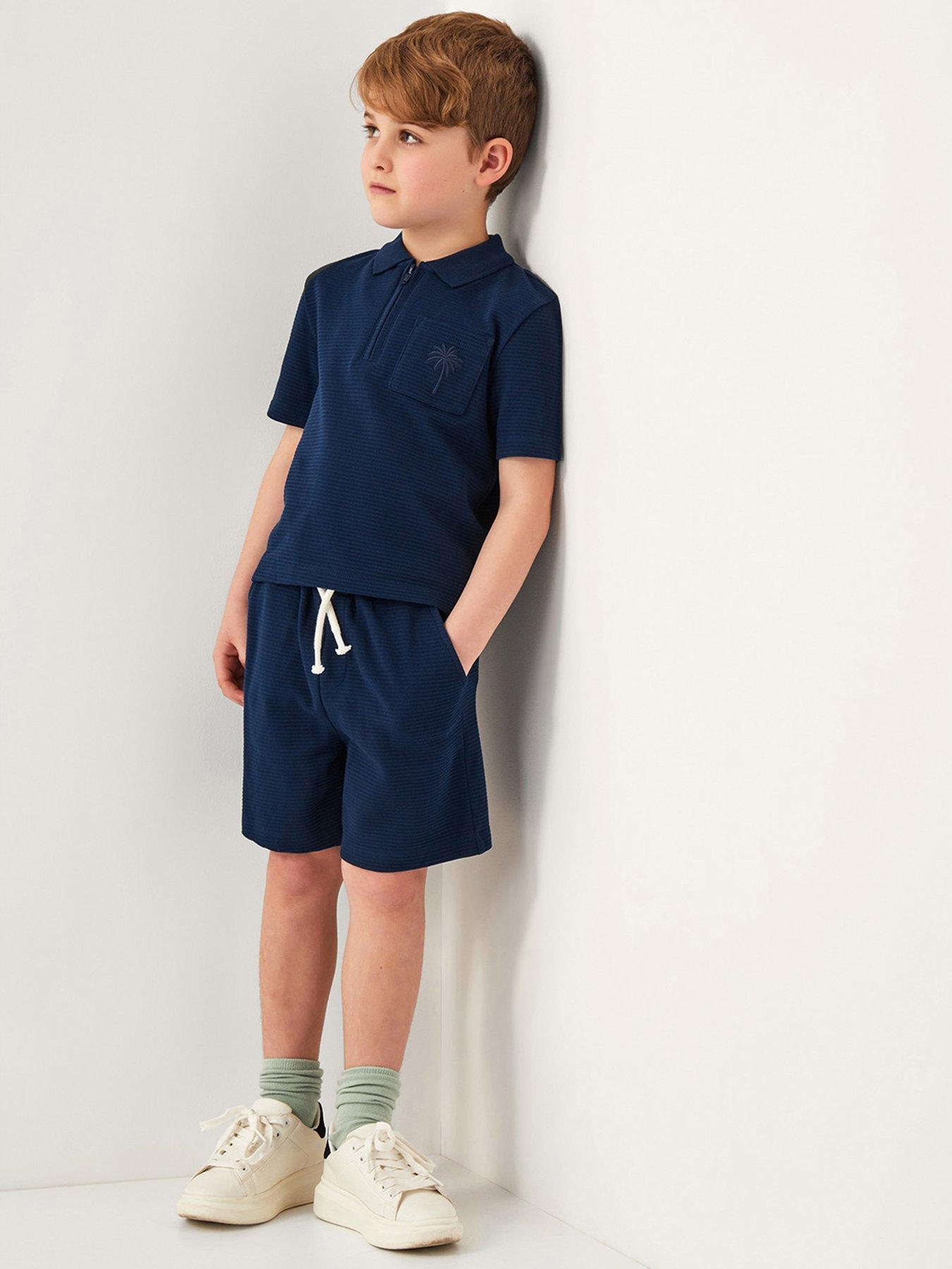 undefined Boys Jersey Polo & Shorts Set - Blue