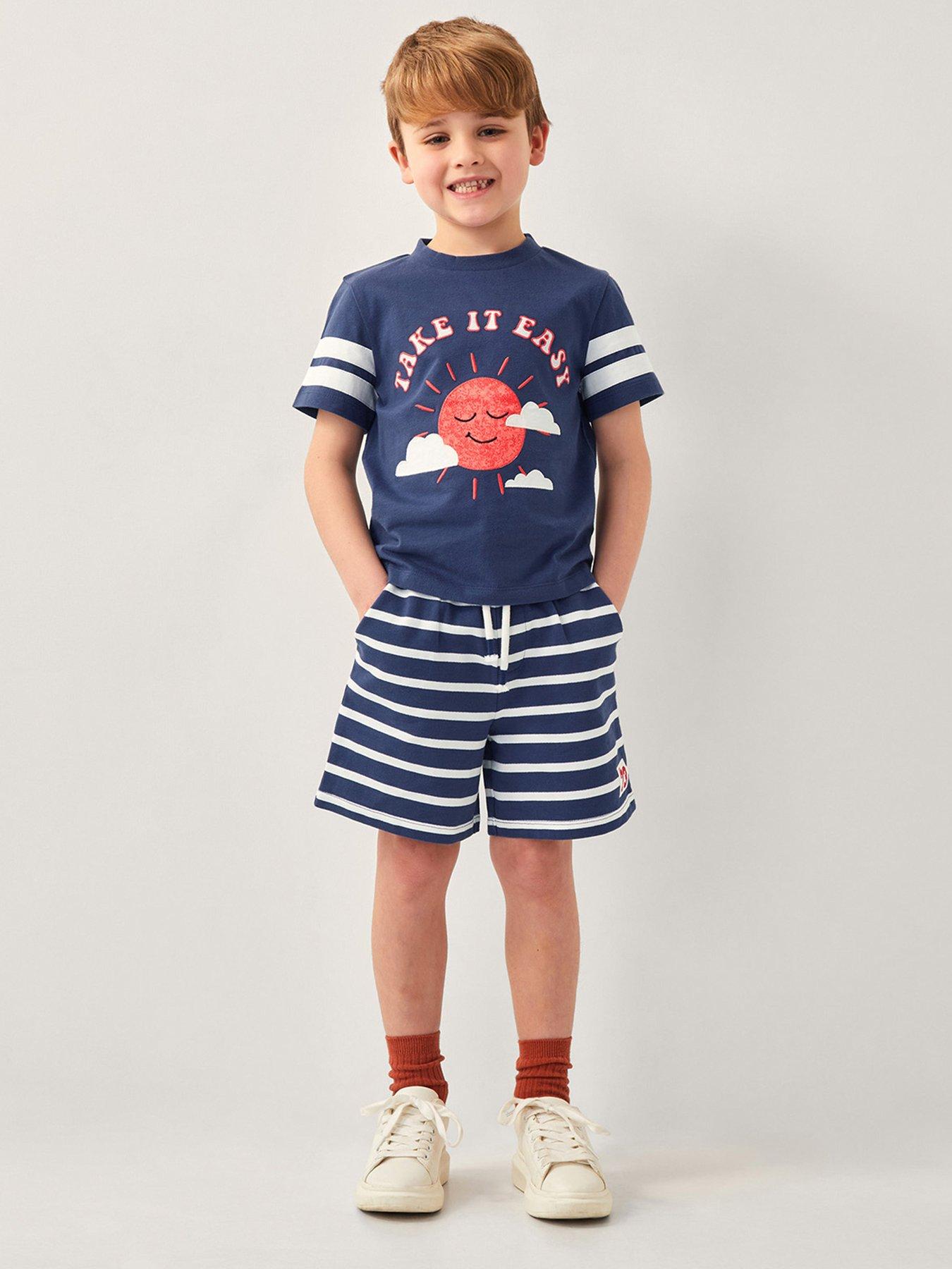 undefined Boys Nautical Short Set - Navy