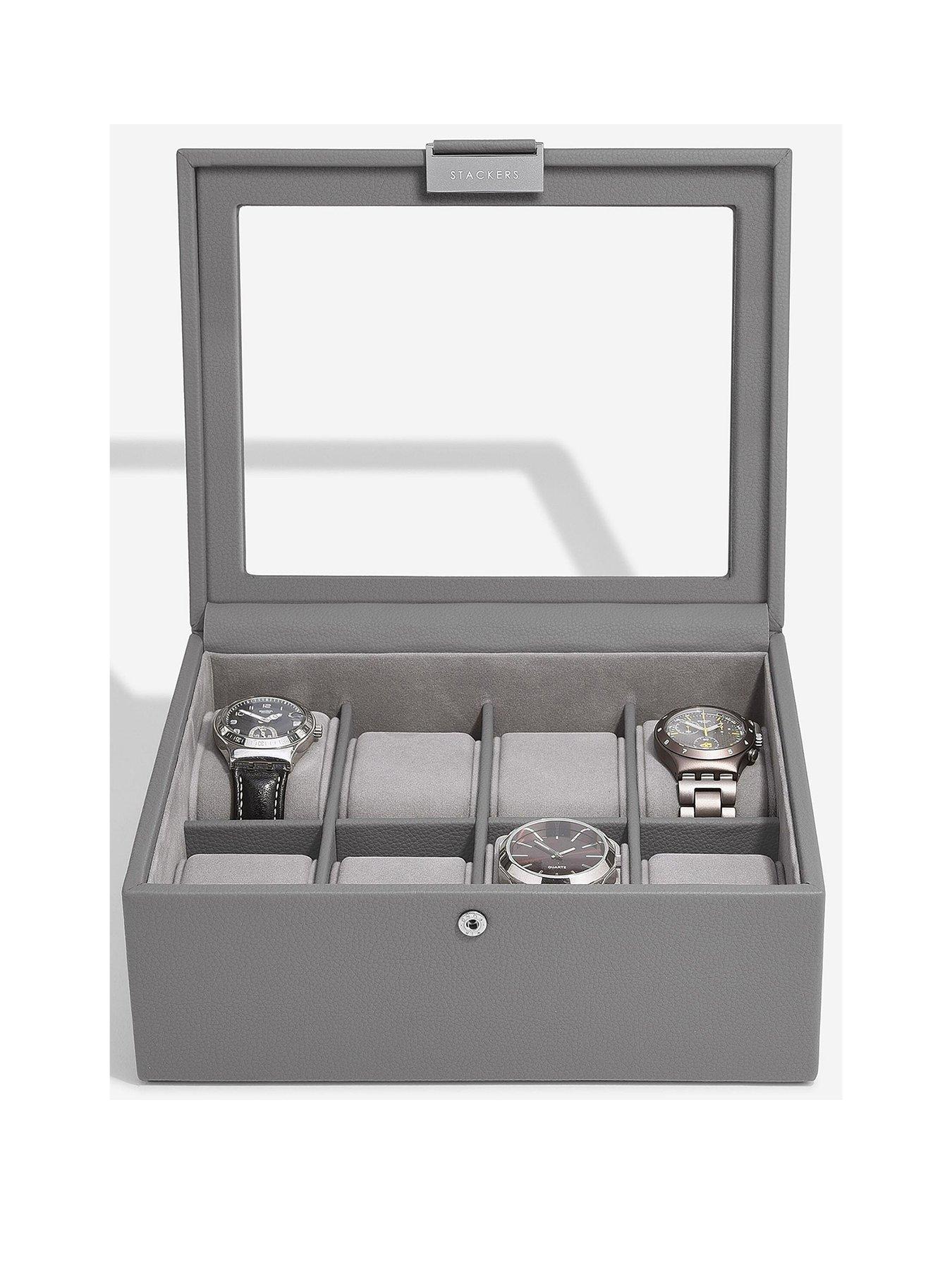 Stackers Slate Grey 8 Piece Watch Box