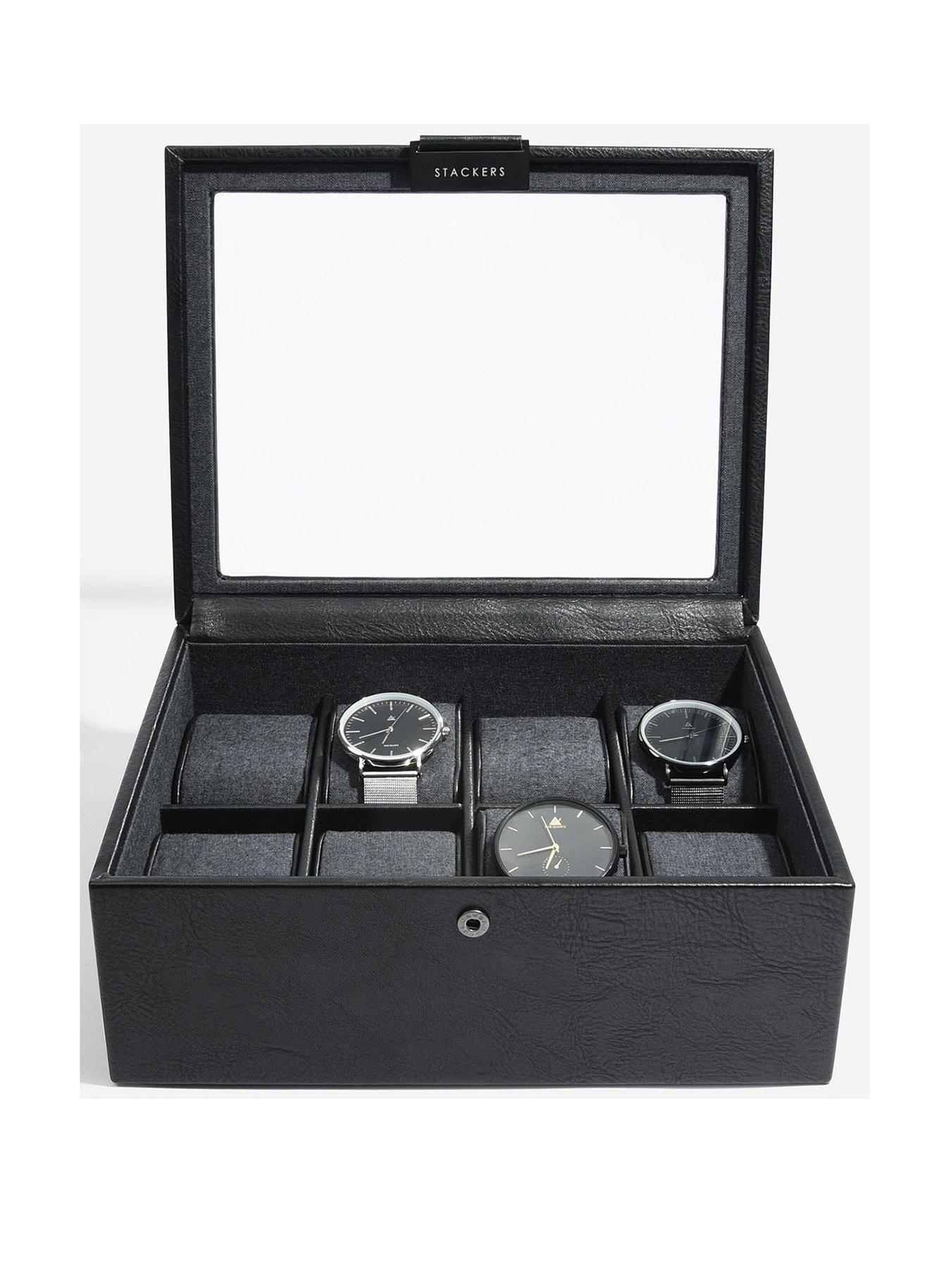 Stackers Black 8 Piece Watch Box